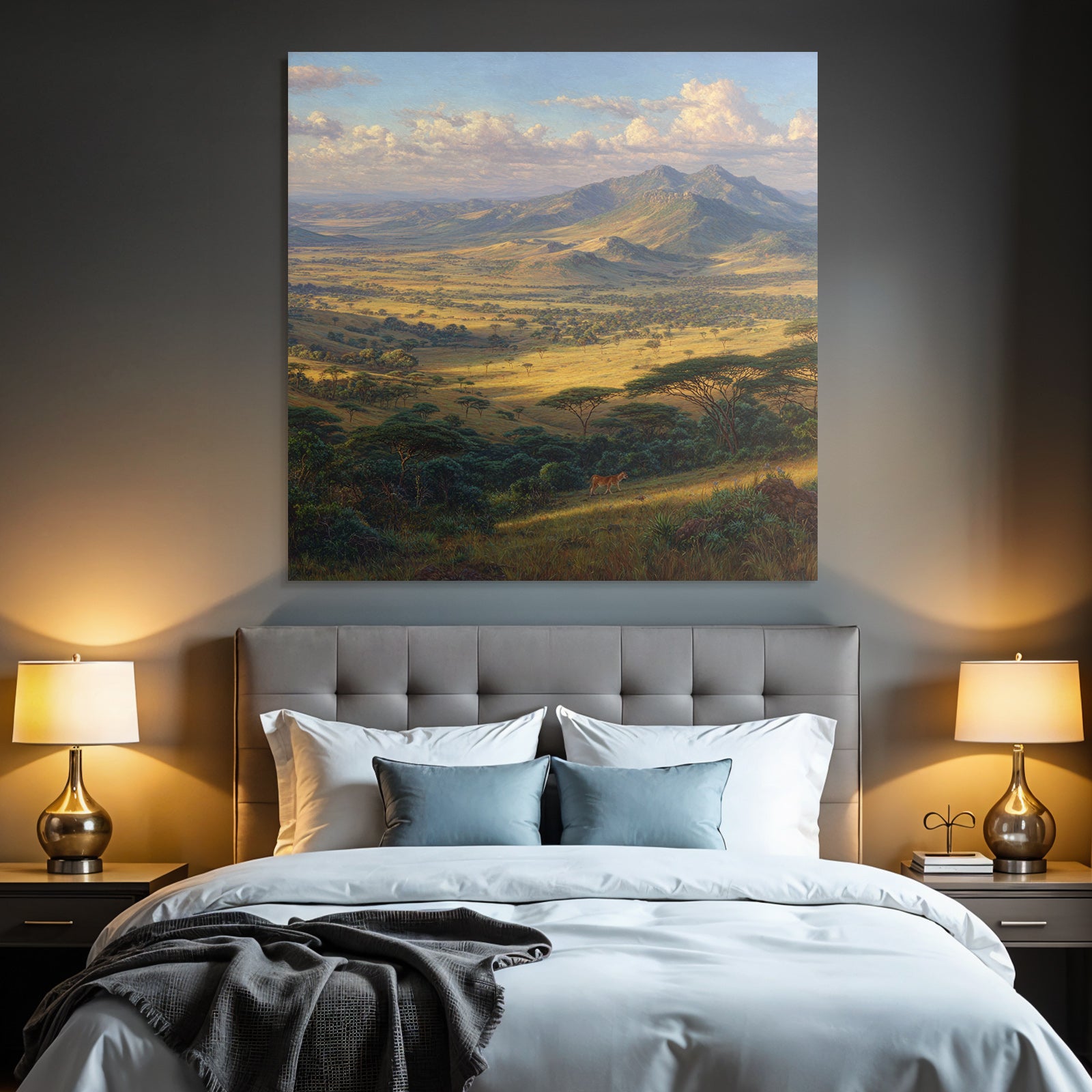 Desert Lioness in the savannah landscape