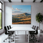 Deserts Picturesque Landscape Mountains Hills Green Fields Blue Sky