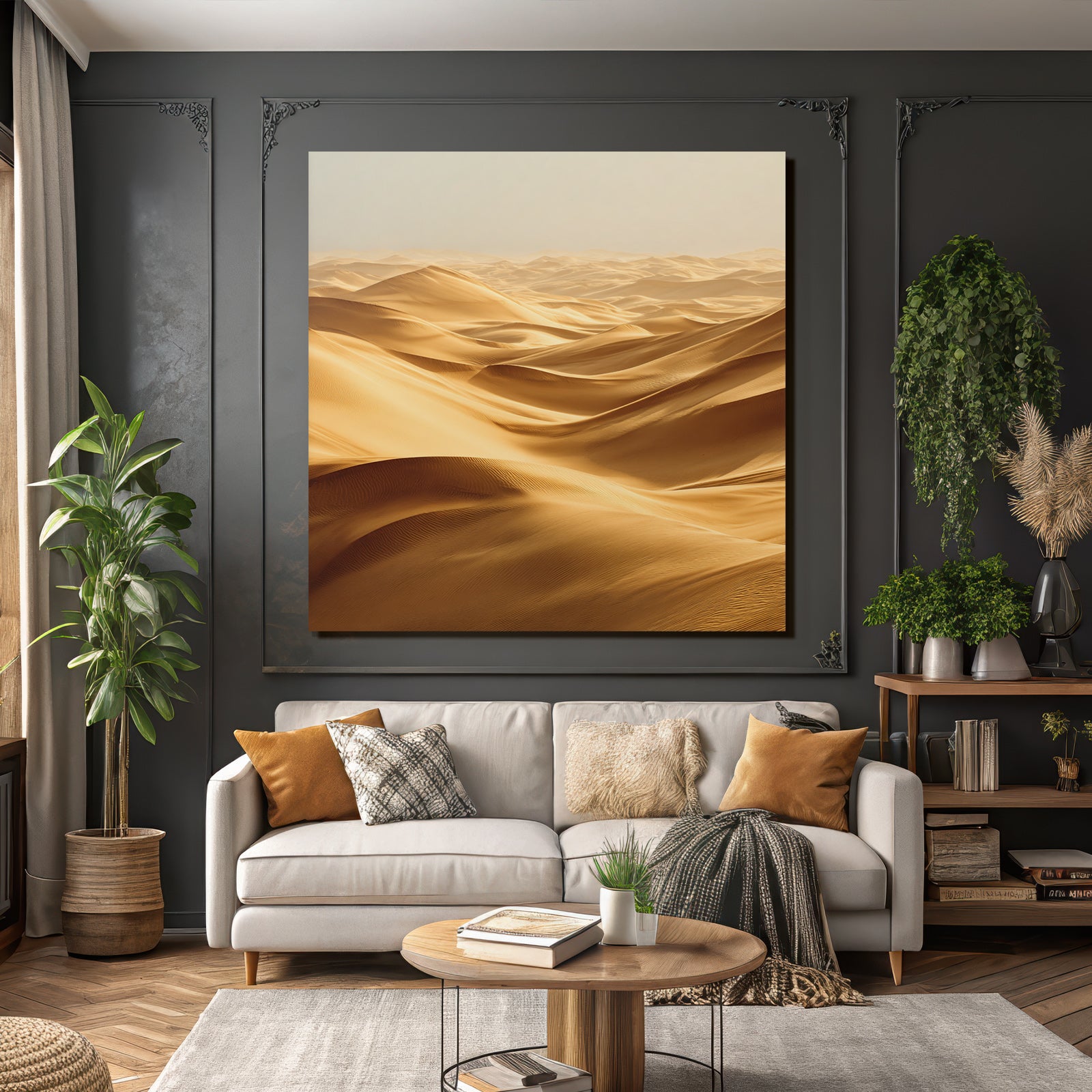 Desert sand dune landscape with windblown ripples