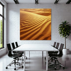 Desert sand dune pattern wind wave structure warm golden light