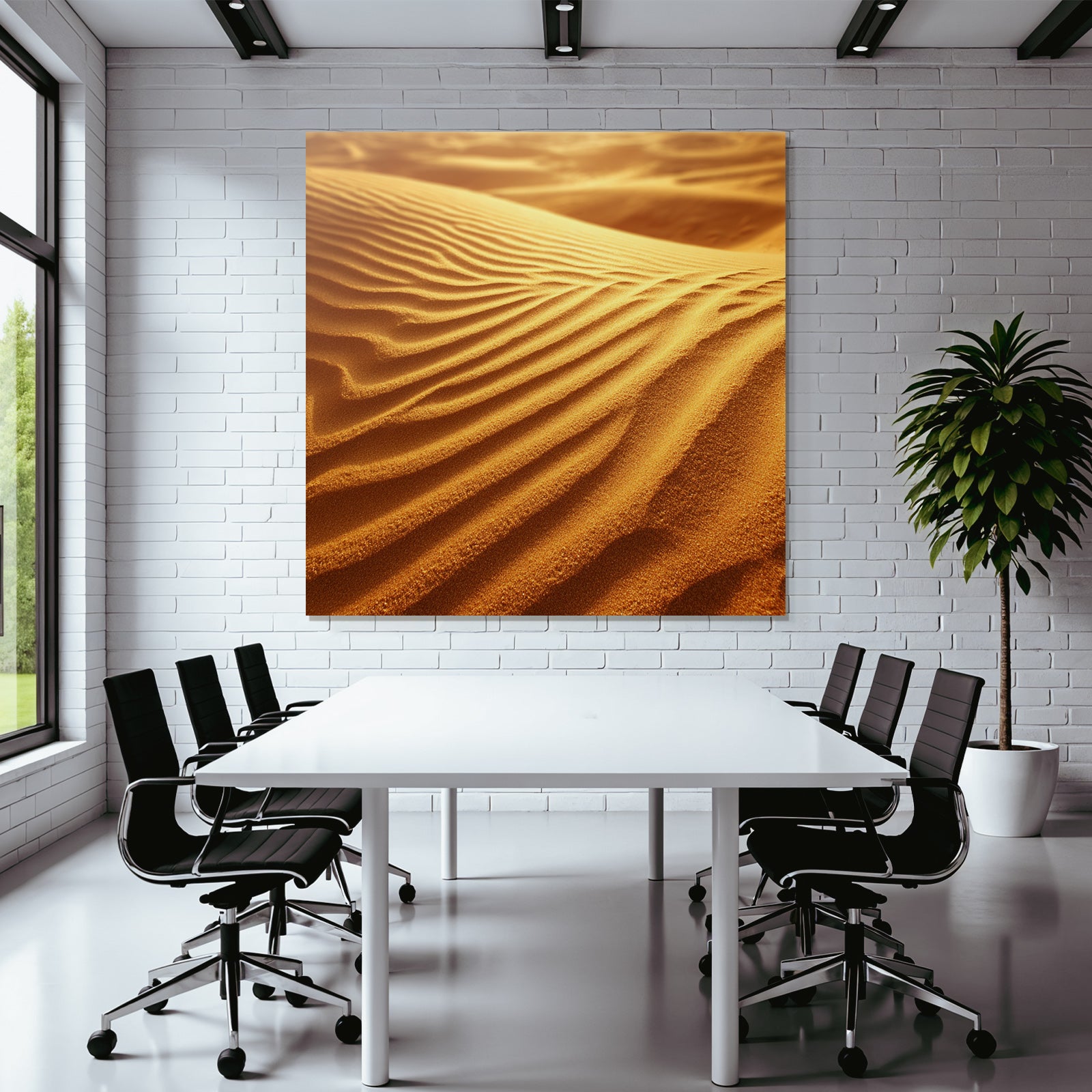 Desert sand dune pattern wind wave structure warm golden light