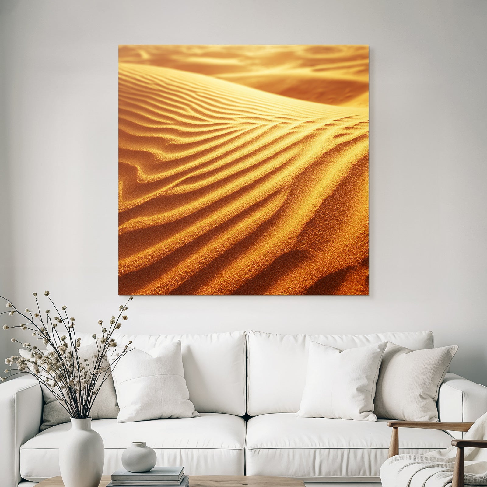 Desert sand dune pattern wind wave structure warm golden light