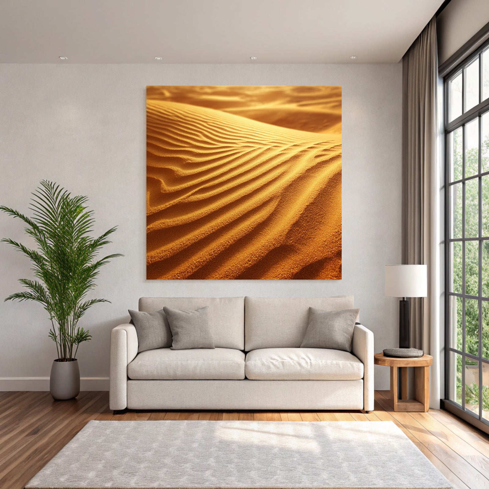 Desert sand dune pattern wind wave structure warm golden light