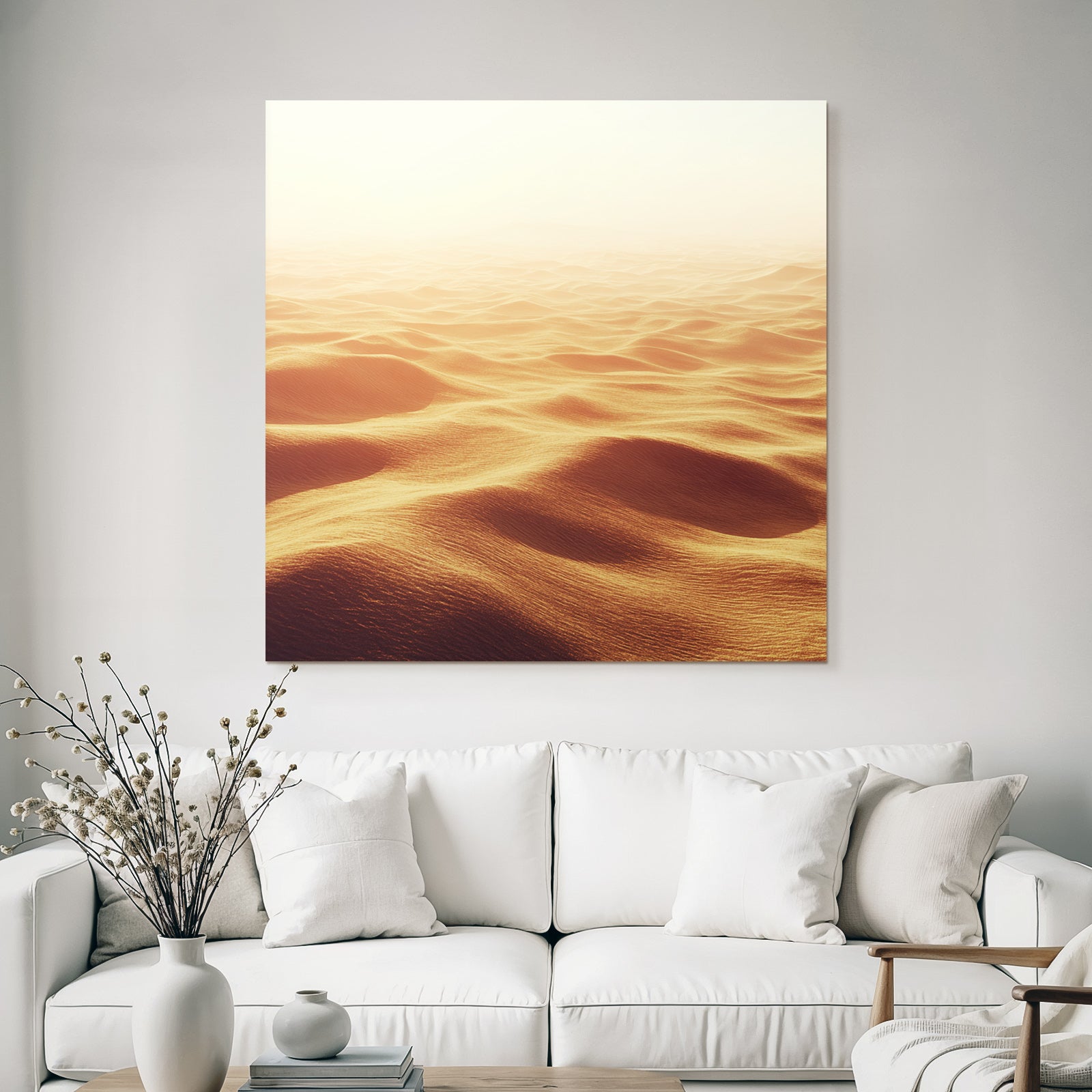 Desert sand dunes in the desert sunny and quiet