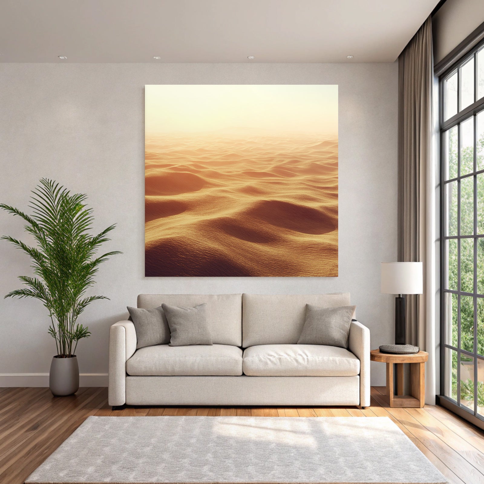 Desert sand dunes in the desert sunny and quiet