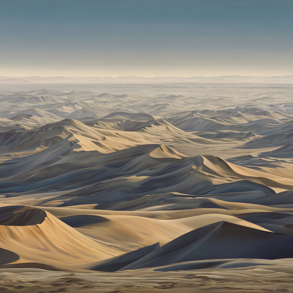 Wüsten Sanddünenlandschaft Horizontbeige Gold Blau Ruhig | Wuesten und Savanne | Landschaften