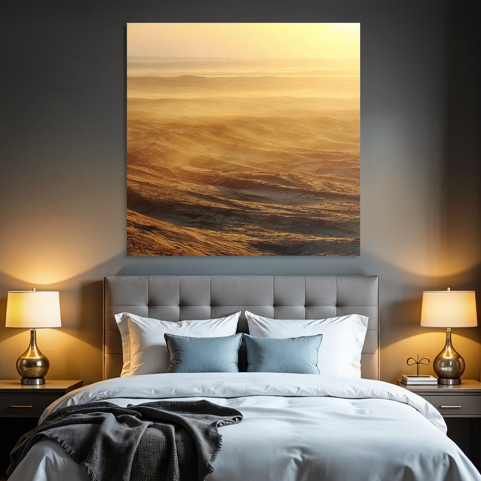 Desert Sand Landscape In Golden Light