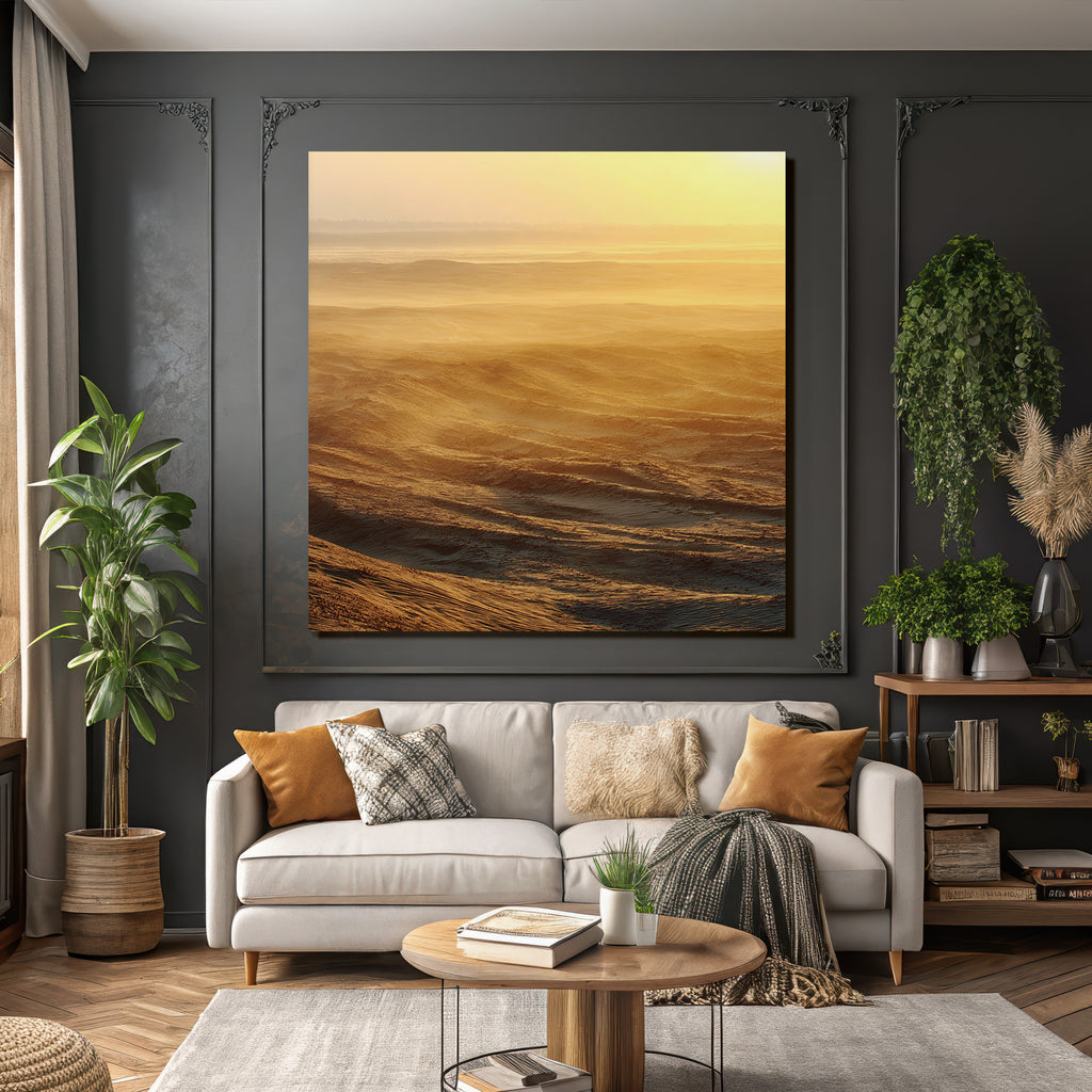 Desert Sand Landscape In Golden Light