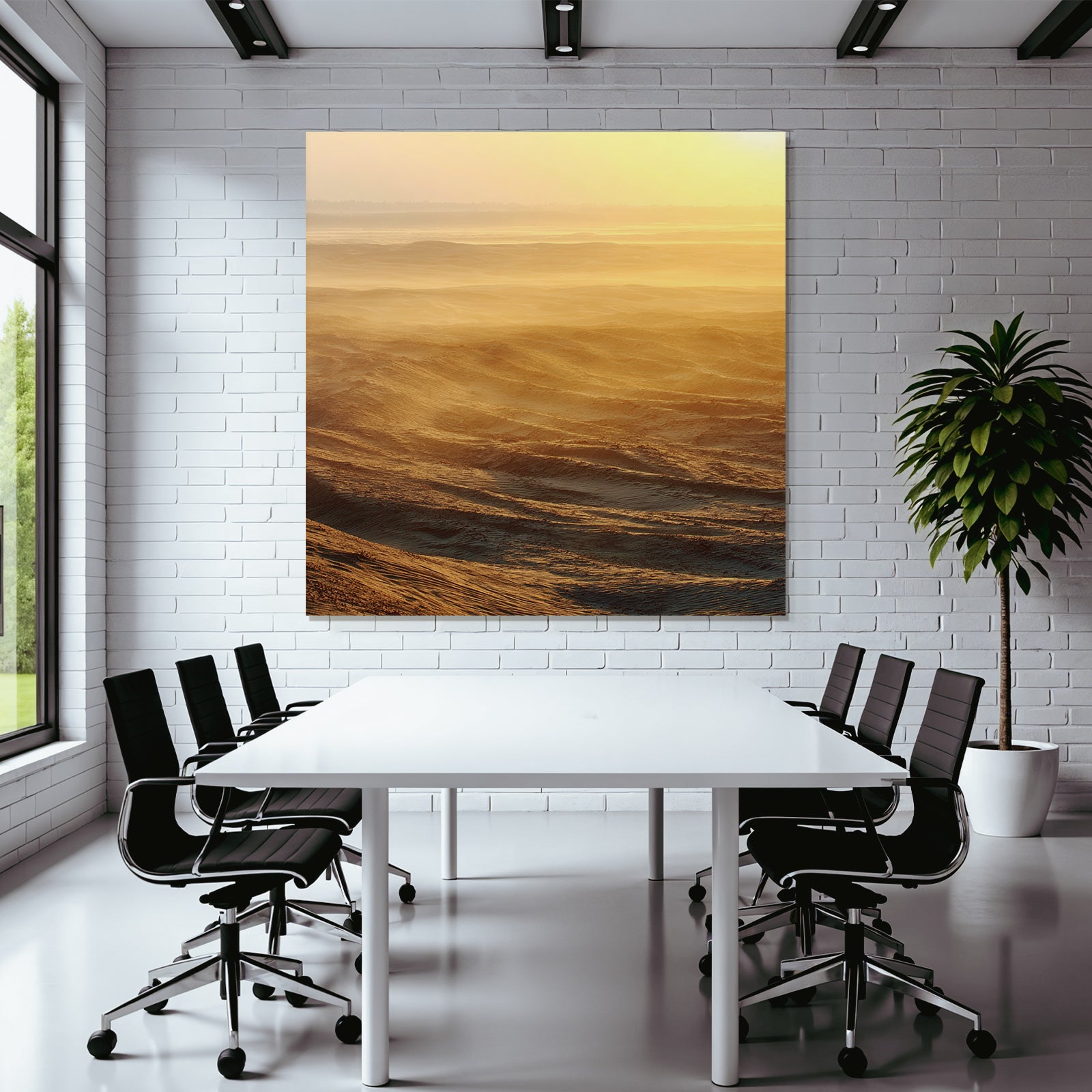 Desert Sand Landscape In Golden Light