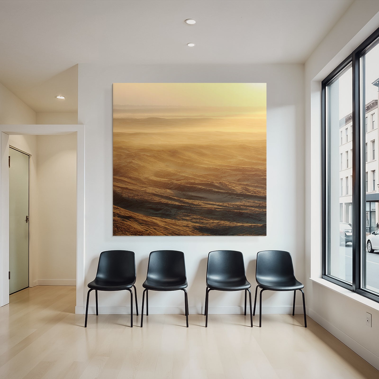 Desert Sand Landscape In Golden Light