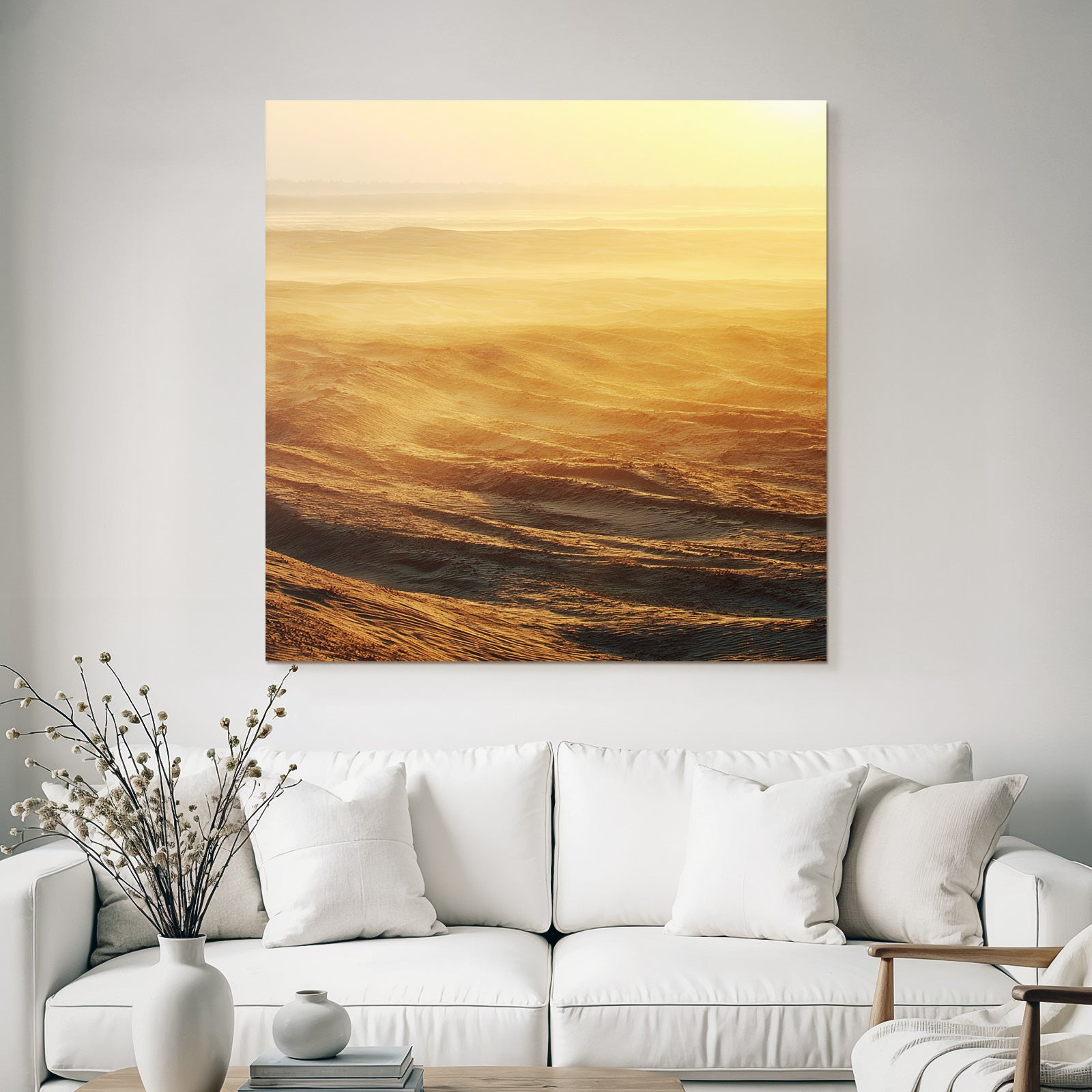 Desert Sand Landscape In Golden Light