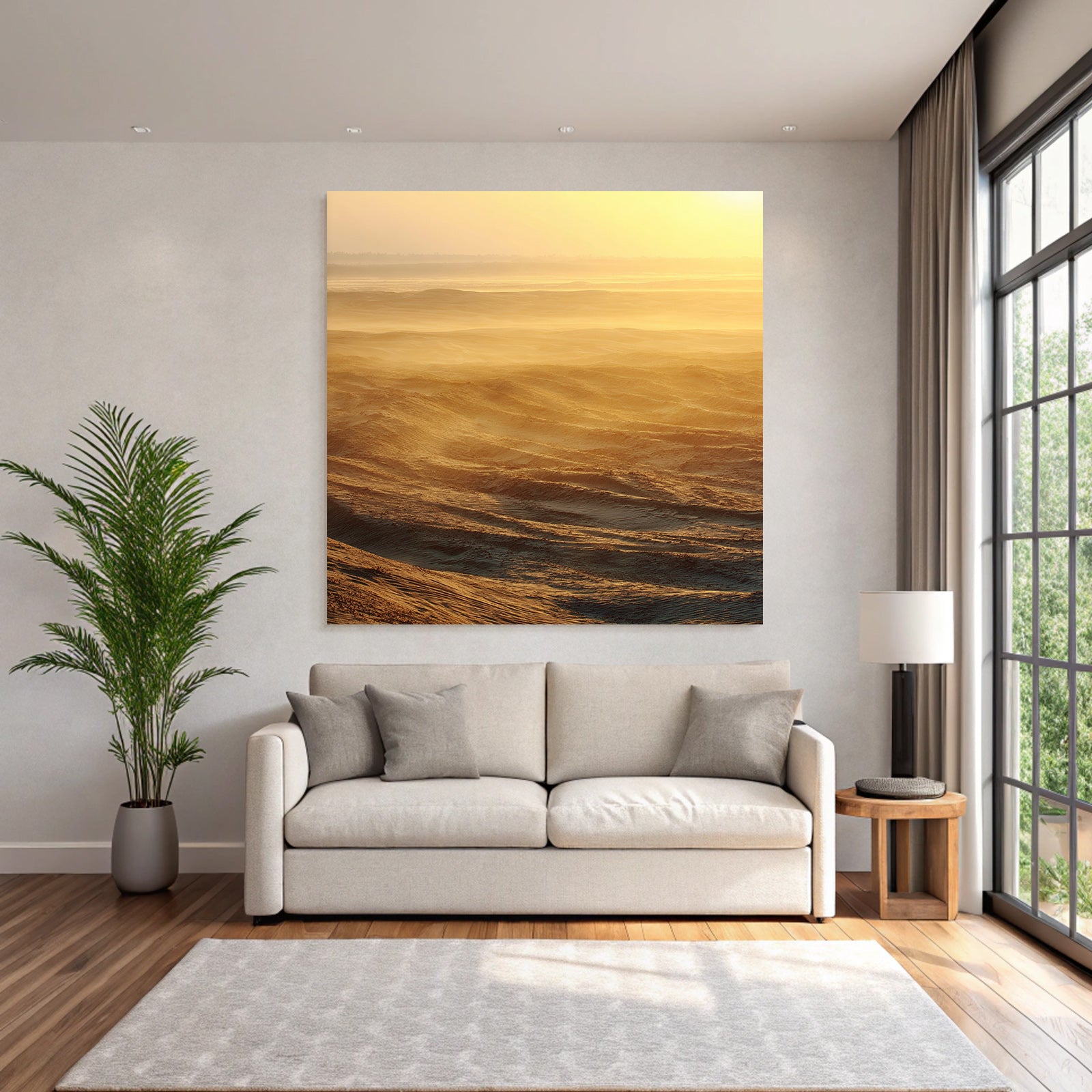 Desert Sand Landscape In Golden Light