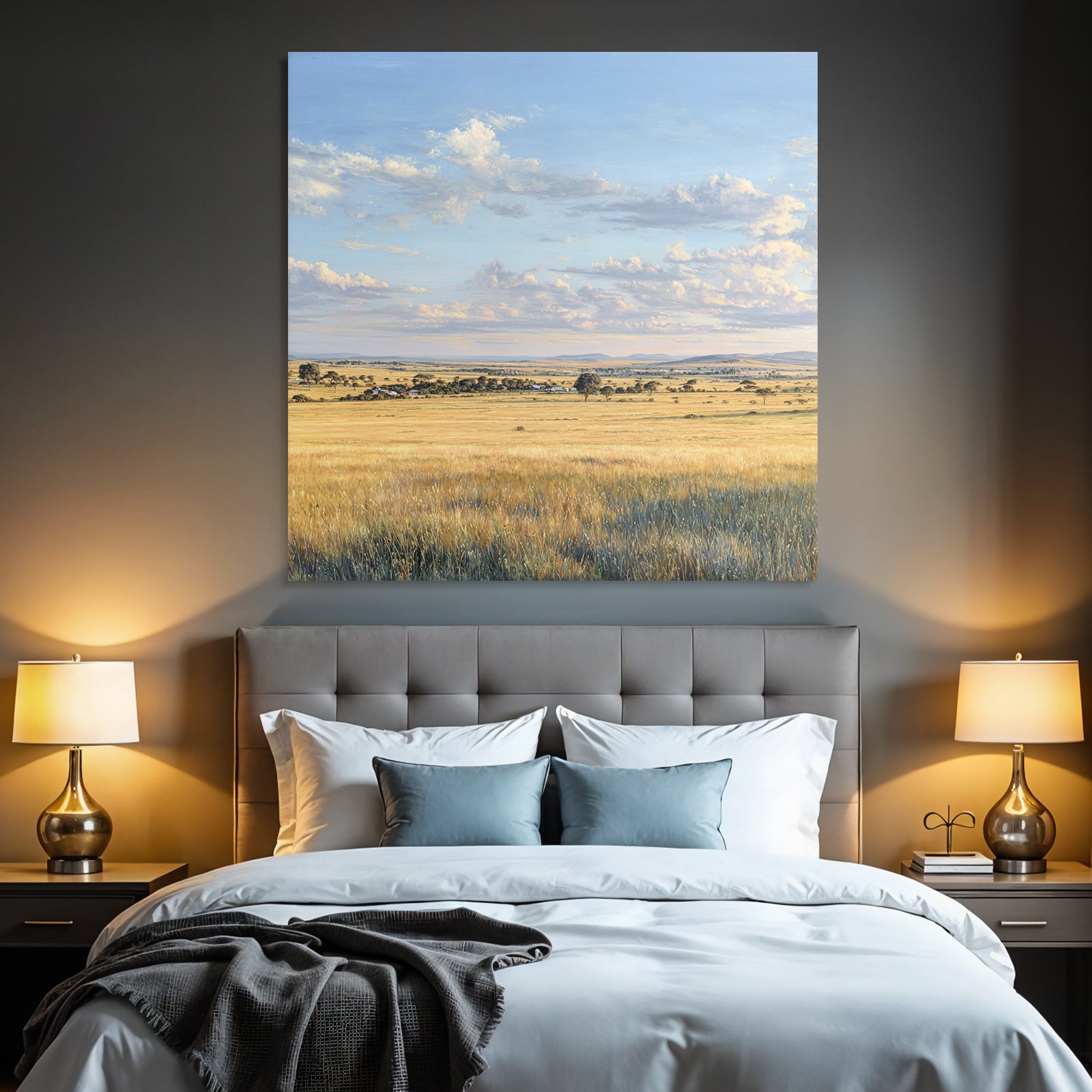 Desert Scenic Landscape Wide Fields Sky And Mountains