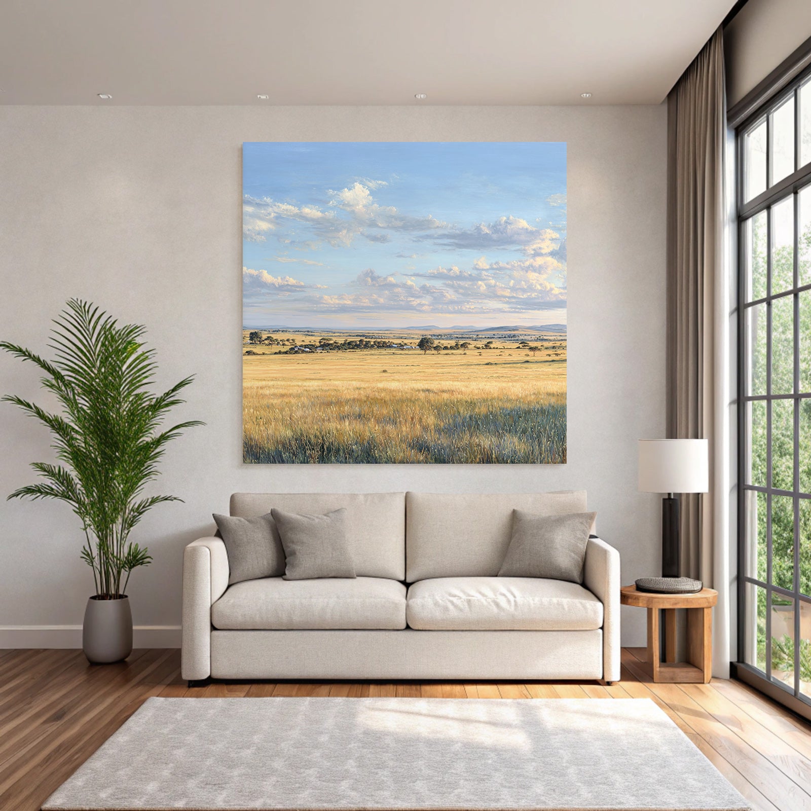 Desert Scenic Landscape Wide Fields Sky And Mountains
