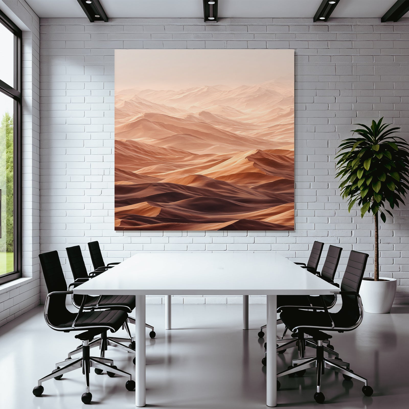 Desert Vast Desert Landscape Rolling Sand Dunes Warm Tone