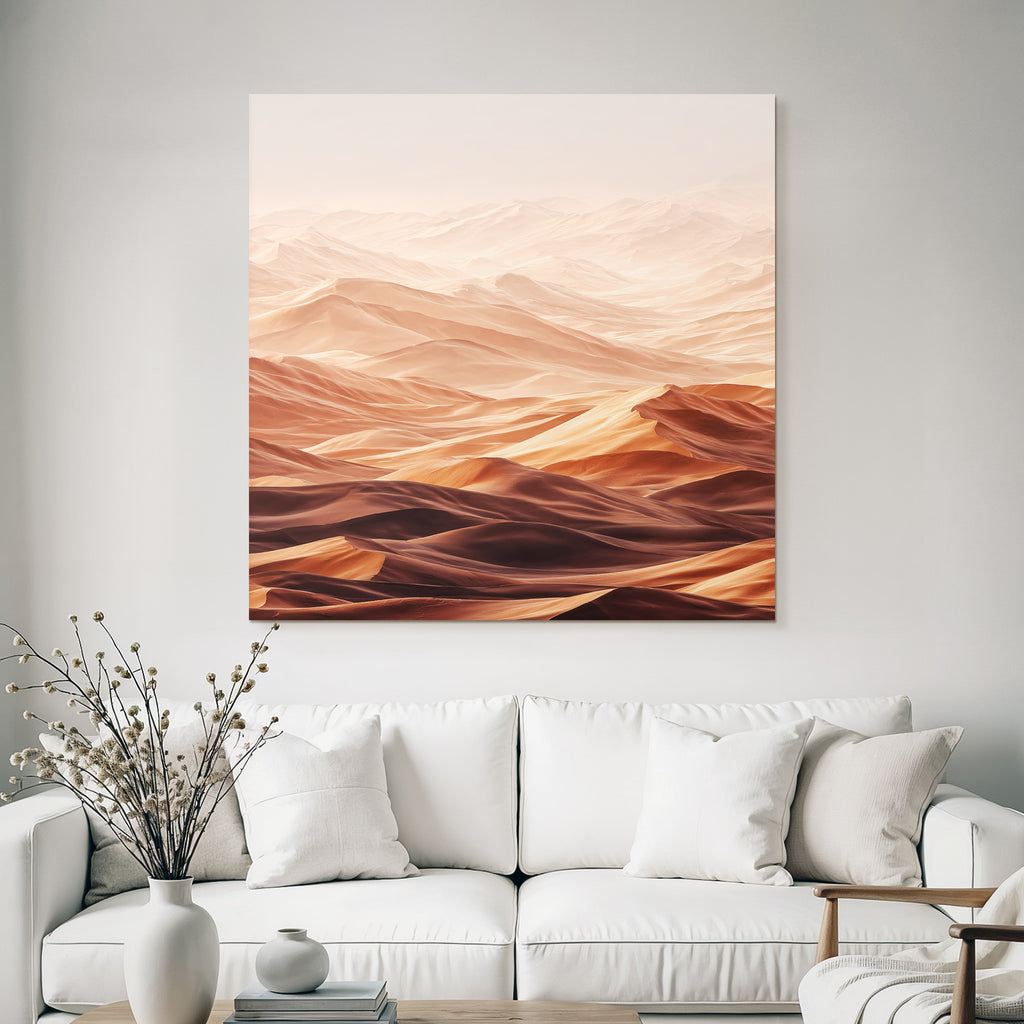 Desert Vast Desert Landscape Rolling Sand Dunes Warm Tone