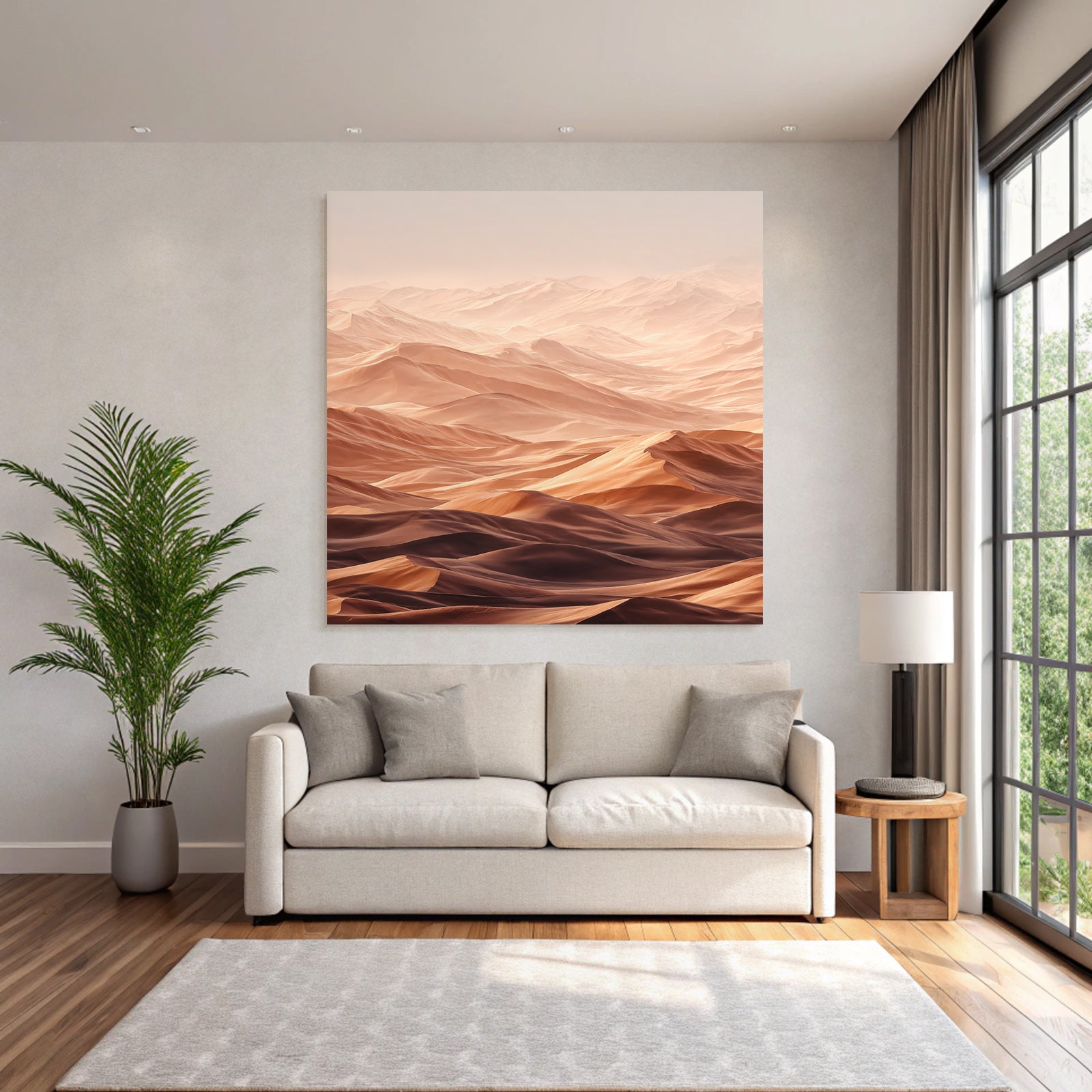 Desert Vast Desert Landscape Rolling Sand Dunes Warm Tone