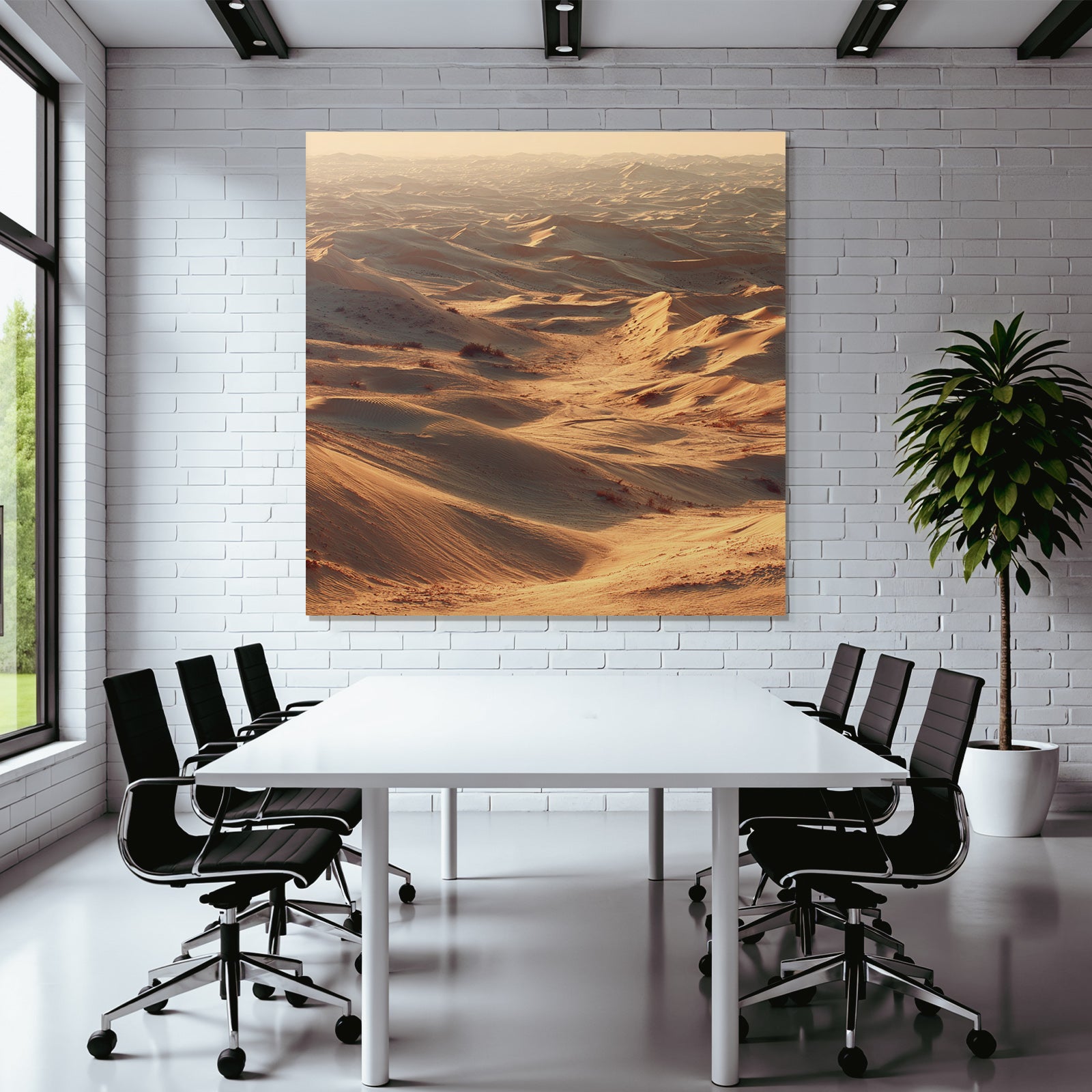 Desert Vast Desert Landscape At Golden Hour