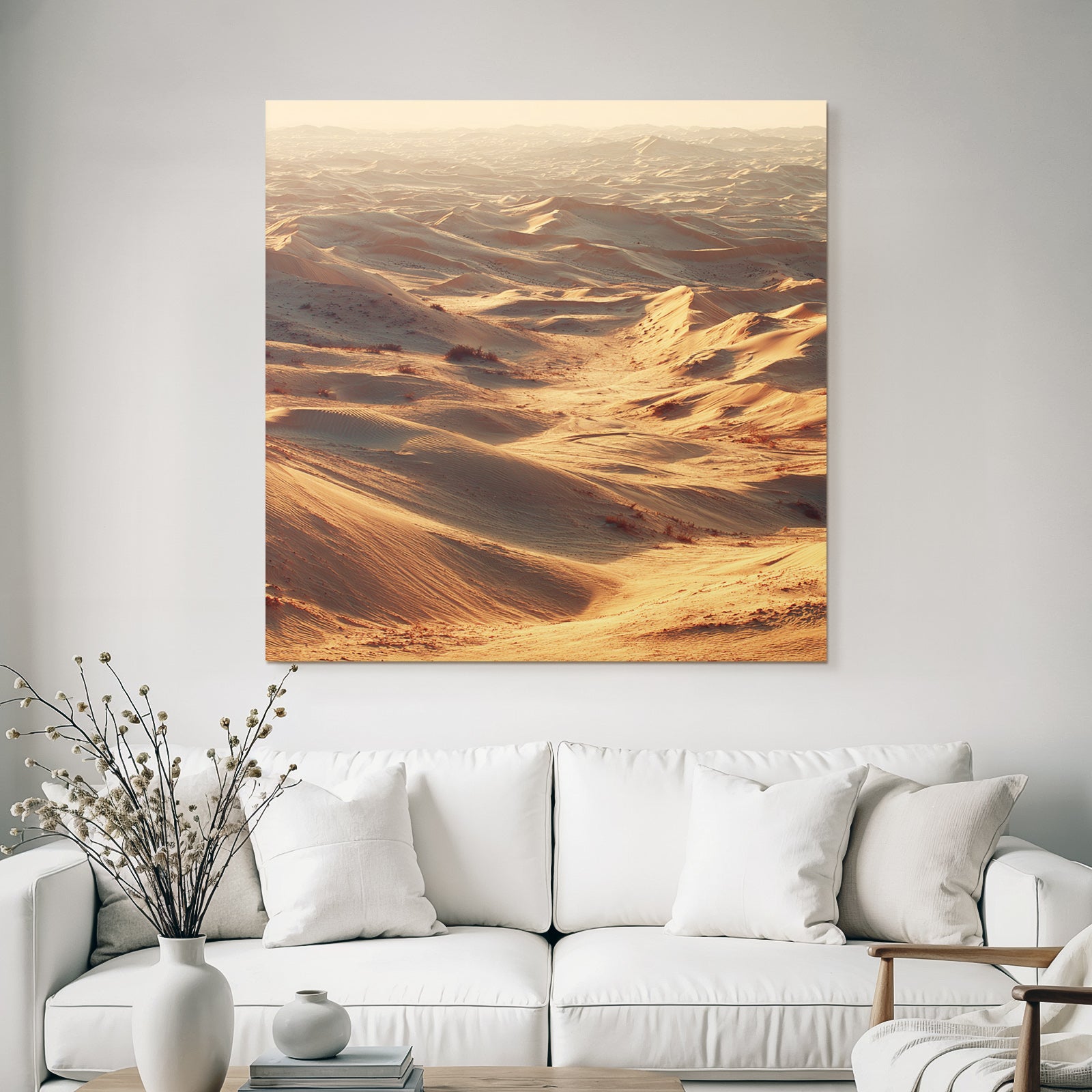 Desert Vast Desert Landscape At Golden Hour