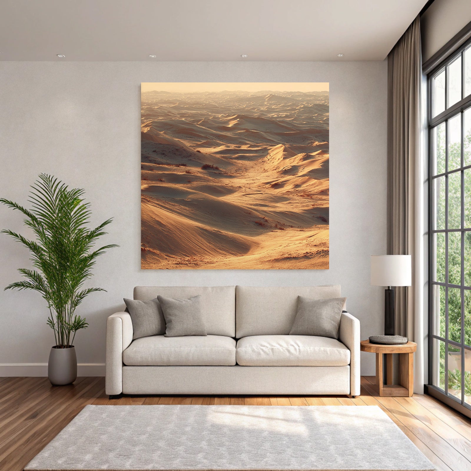Desert Vast Desert Landscape At Golden Hour
