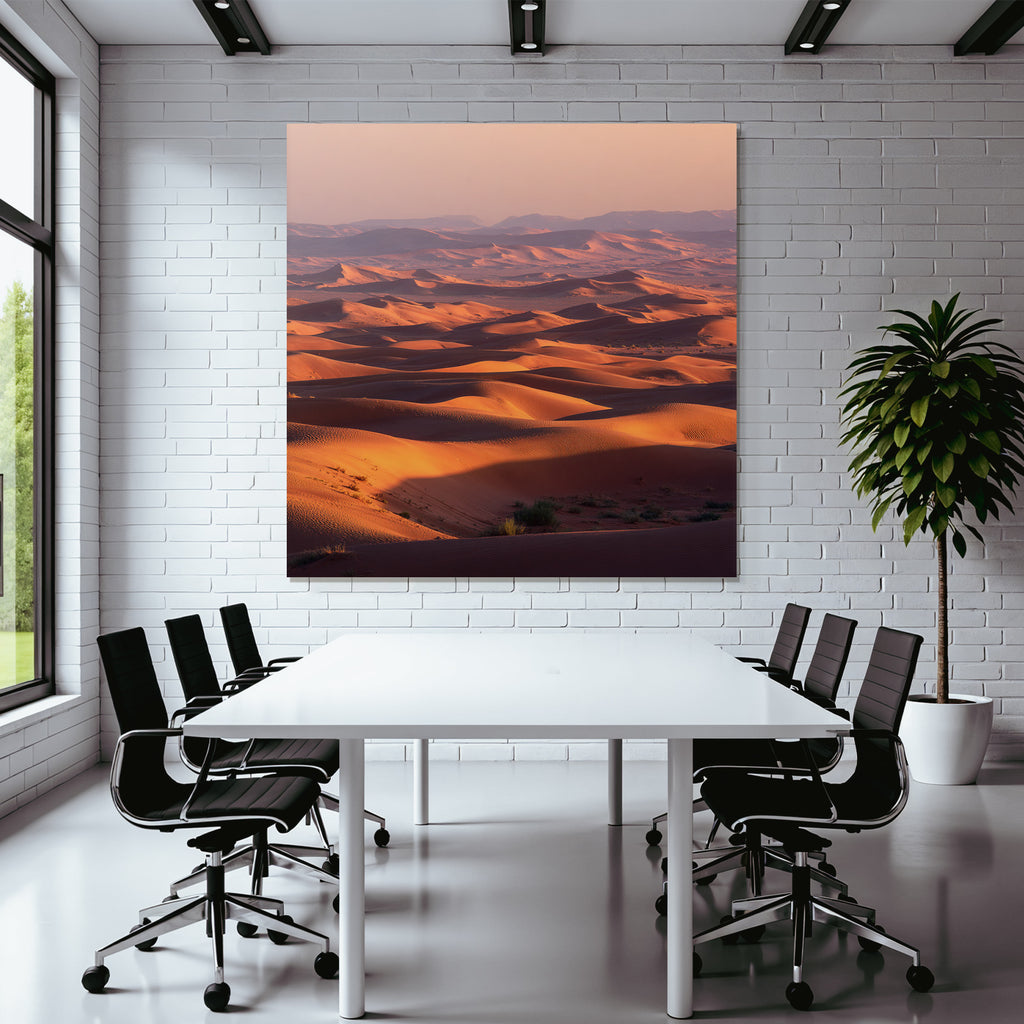 Deserts Vastaus Desert with dunes at sunset
