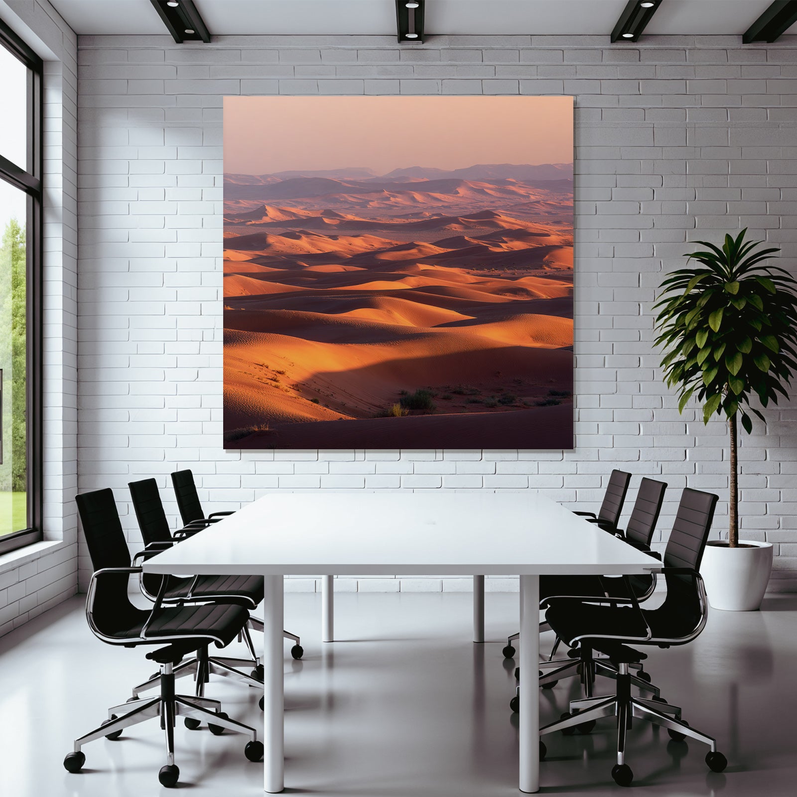 Deserts Vastaus Desert with dunes at sunset