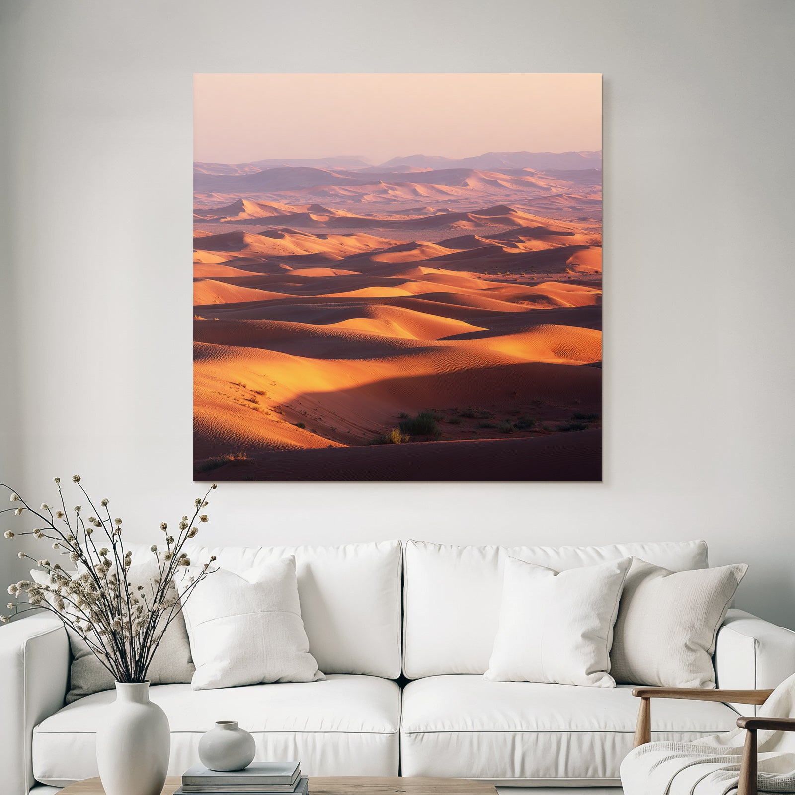 Deserts Vastaus Desert with dunes at sunset