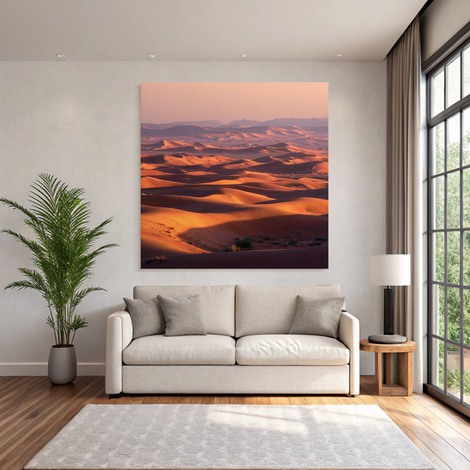 Deserts Vastaus Desert with dunes at sunset