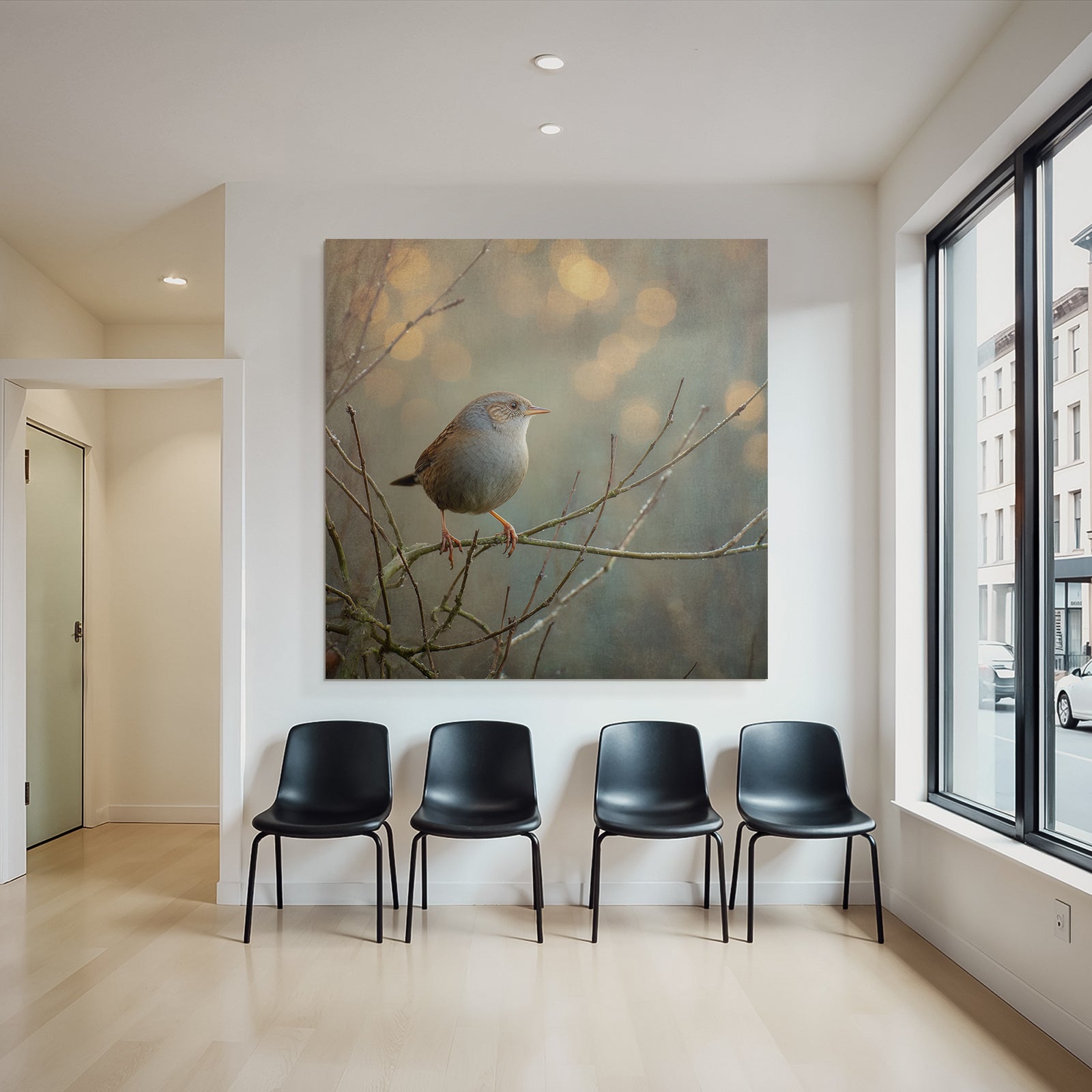 Desert bird on a branch in a tranquil natural landscape