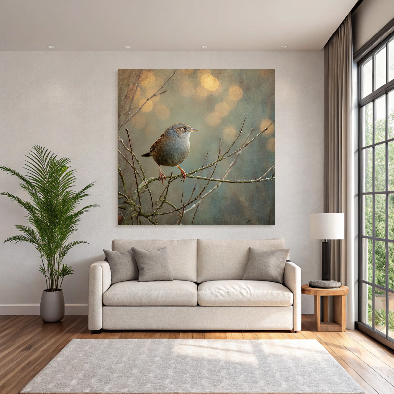 Desert bird on a branch in a tranquil natural landscape