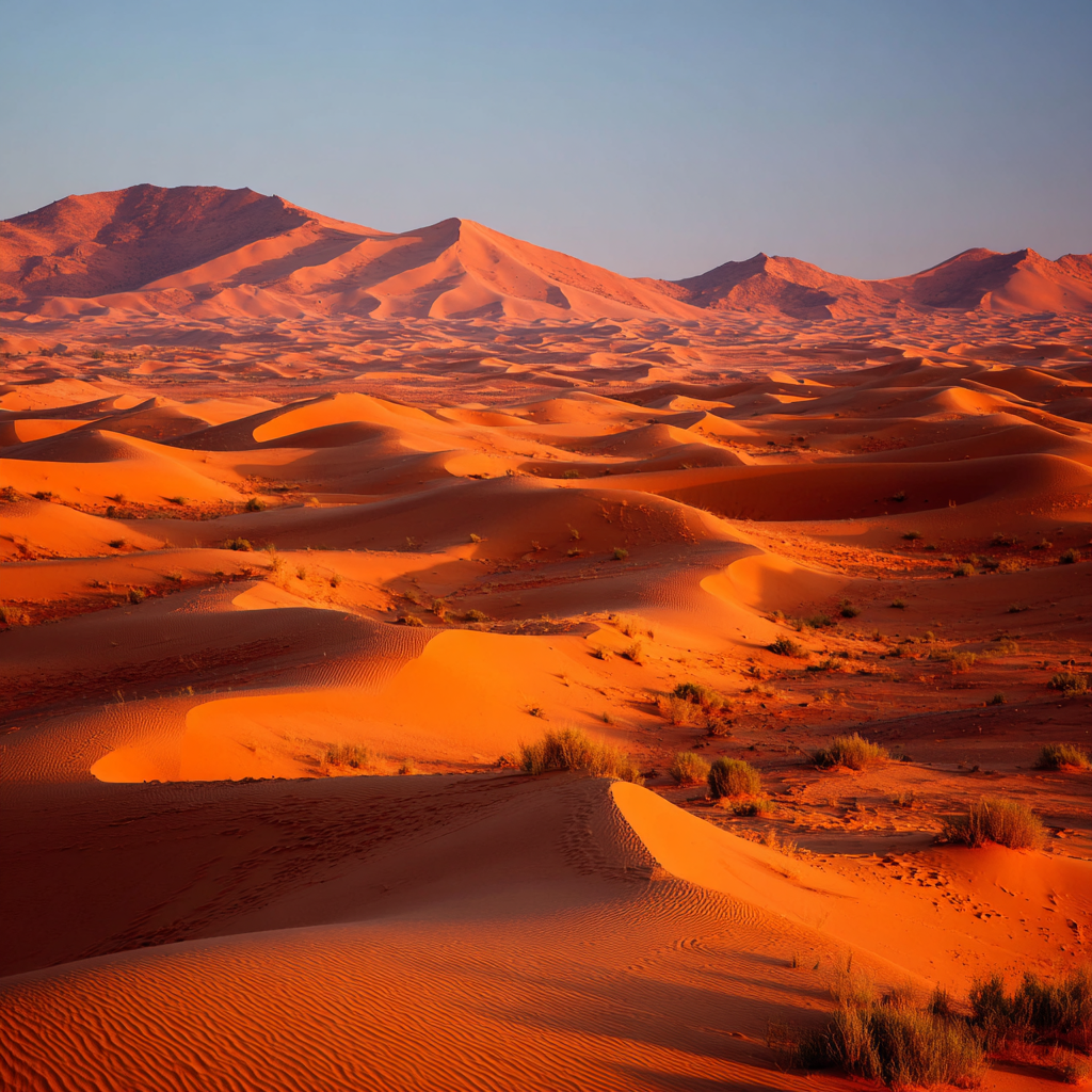 Wüsten Wüstenlandschaft Sanddünen Sonnenuntergang Goldenes Licht | Wuesten und Savanne | Landschaften