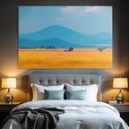 Desert Landscape Scenes Rolling Hills And Golden Cornfield