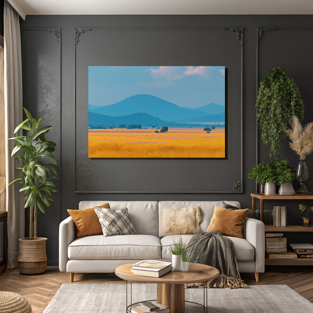 Desert Landscape Scenes Rolling Hills And Golden Cornfield