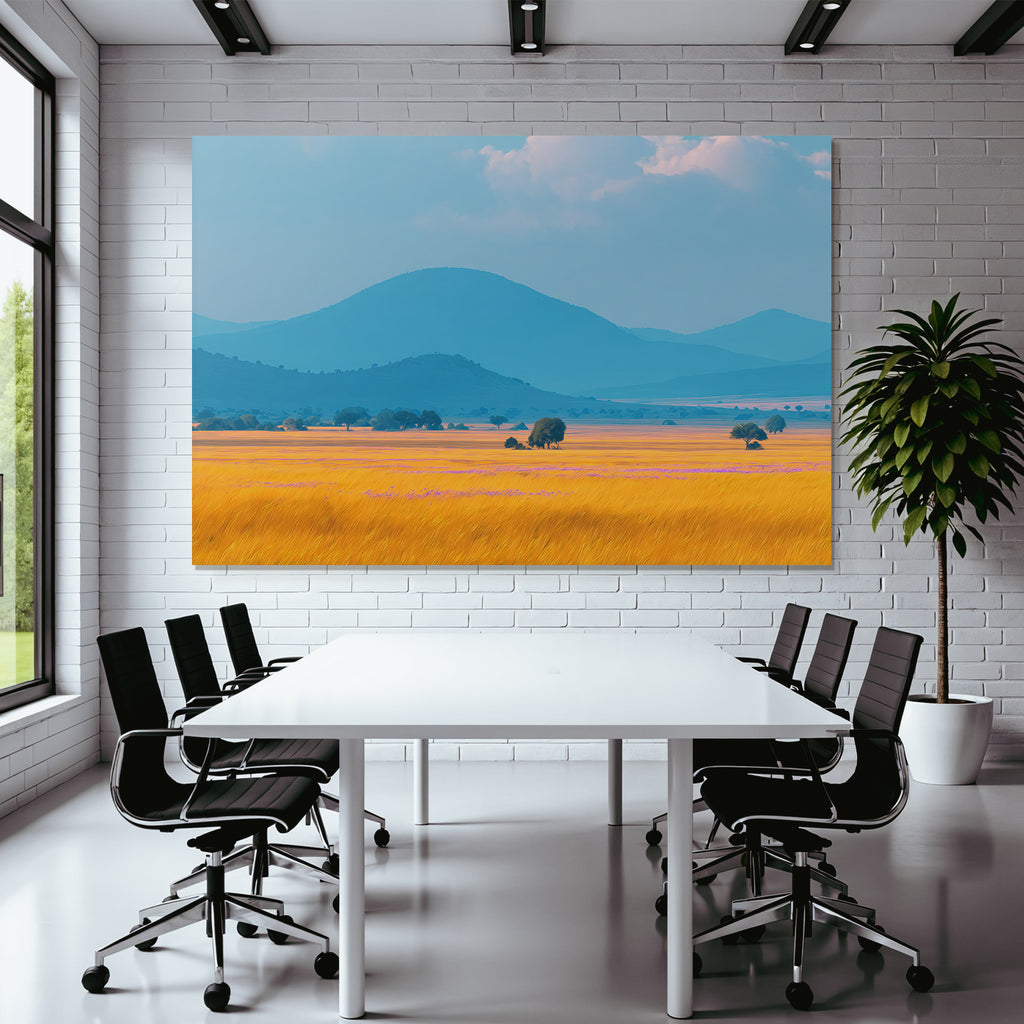 Desert Landscape Scenes Rolling Hills And Golden Cornfield