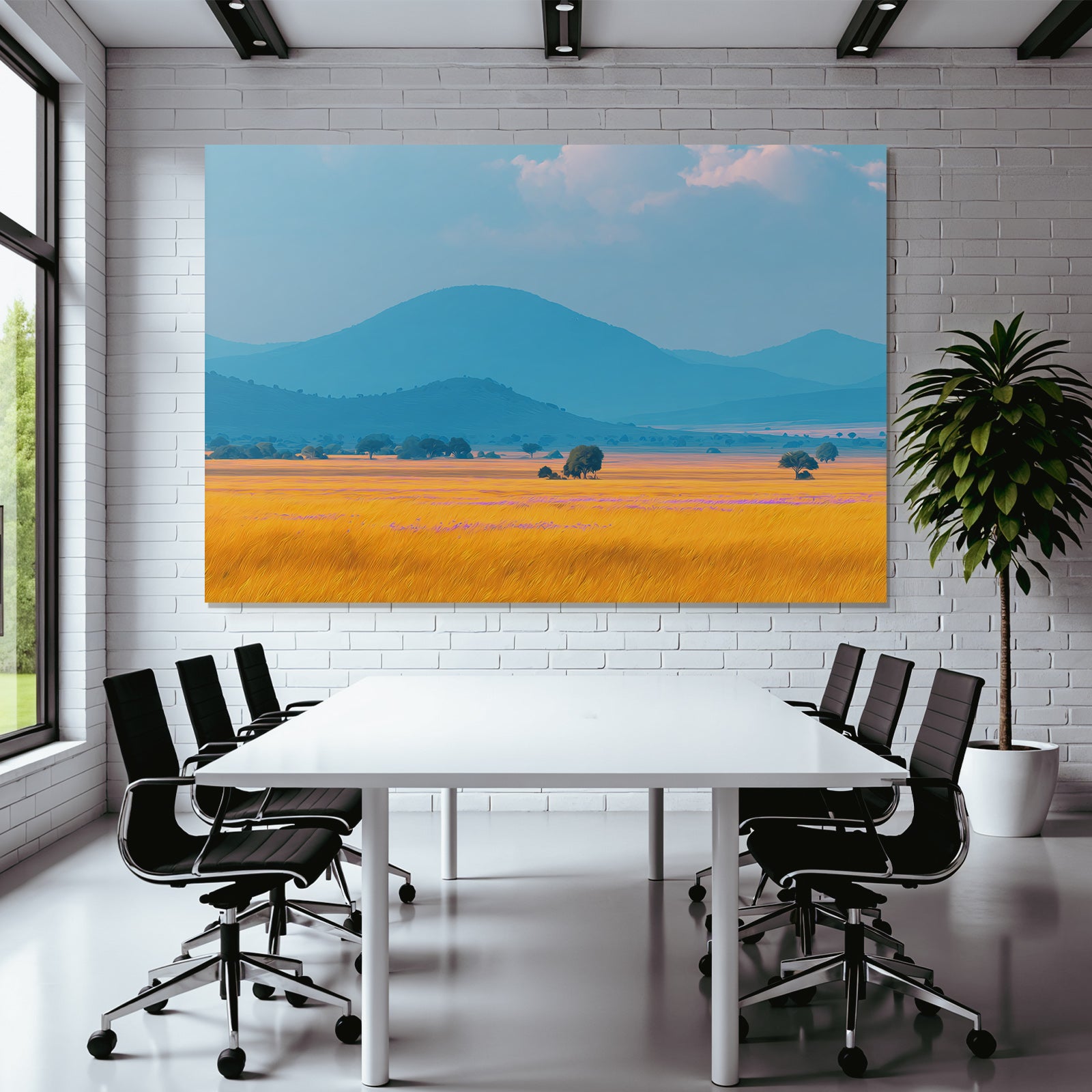 Desert Landscape Scenes Rolling Hills And Golden Cornfield