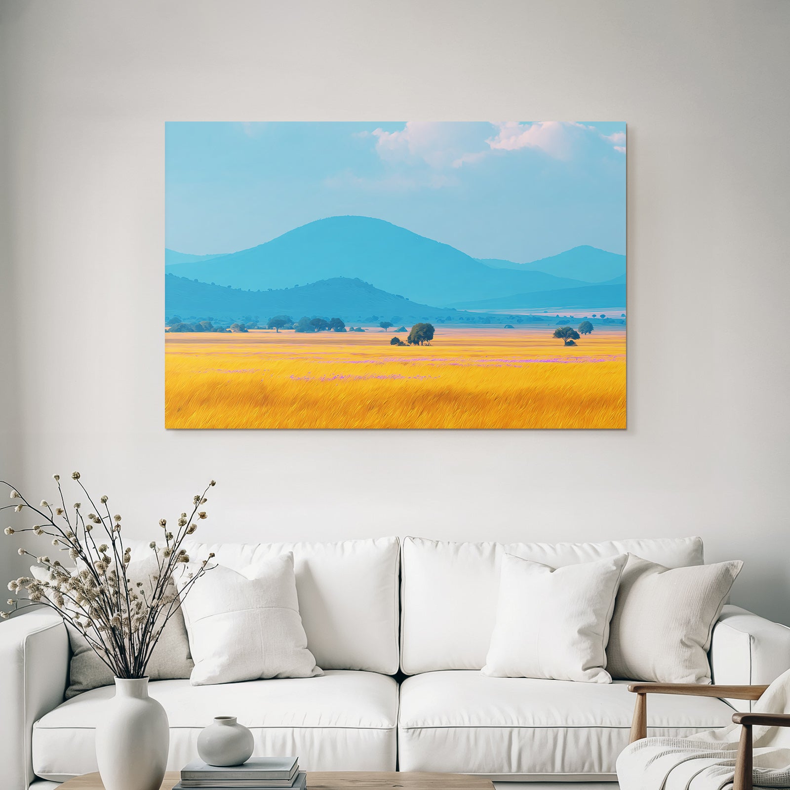 Desert Landscape Scenes Rolling Hills And Golden Cornfield