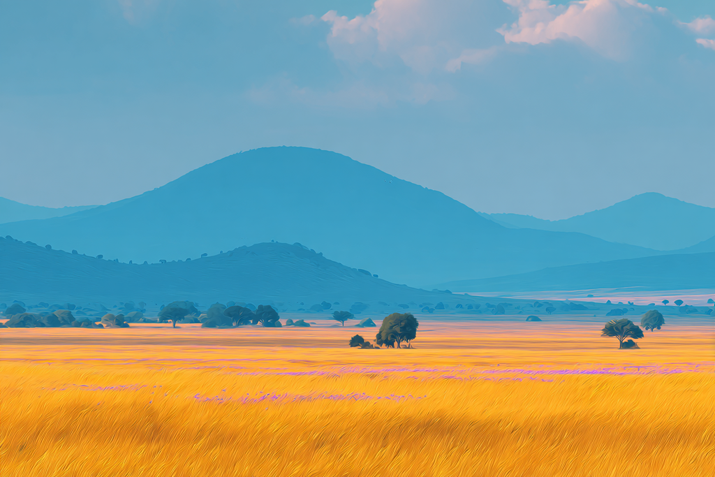 Wüsten Landschaft Szenen Rollende Hügel Und Goldenes Getreidefeld | Wuesten und Savanne | Landschaften