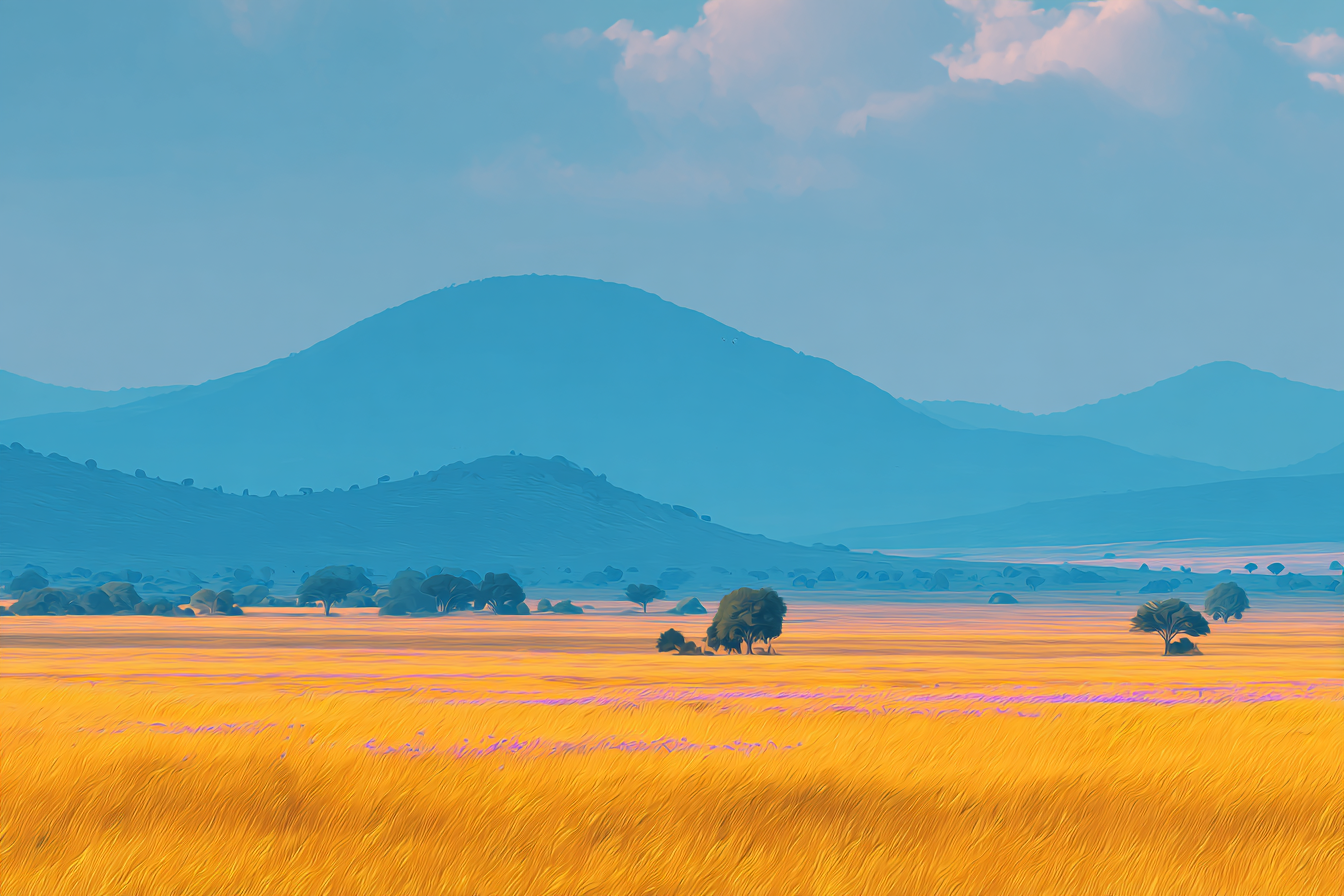Wüsten Landschaft Szenen Rollende Hügel Und Goldenes Getreidefeld | Wuesten und Savanne | Landschaften