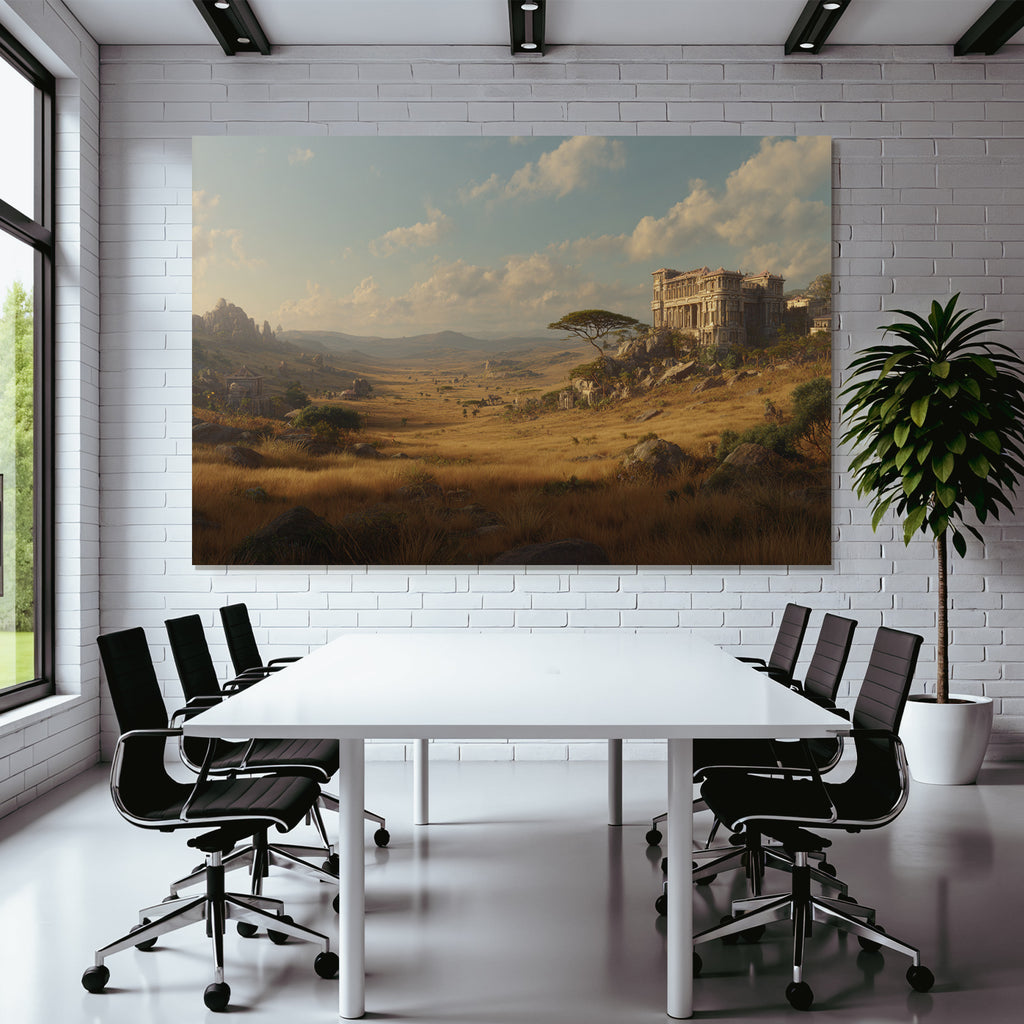 Deserts Picturesque landscapes Golden grass Rock formations Ornamental architecture