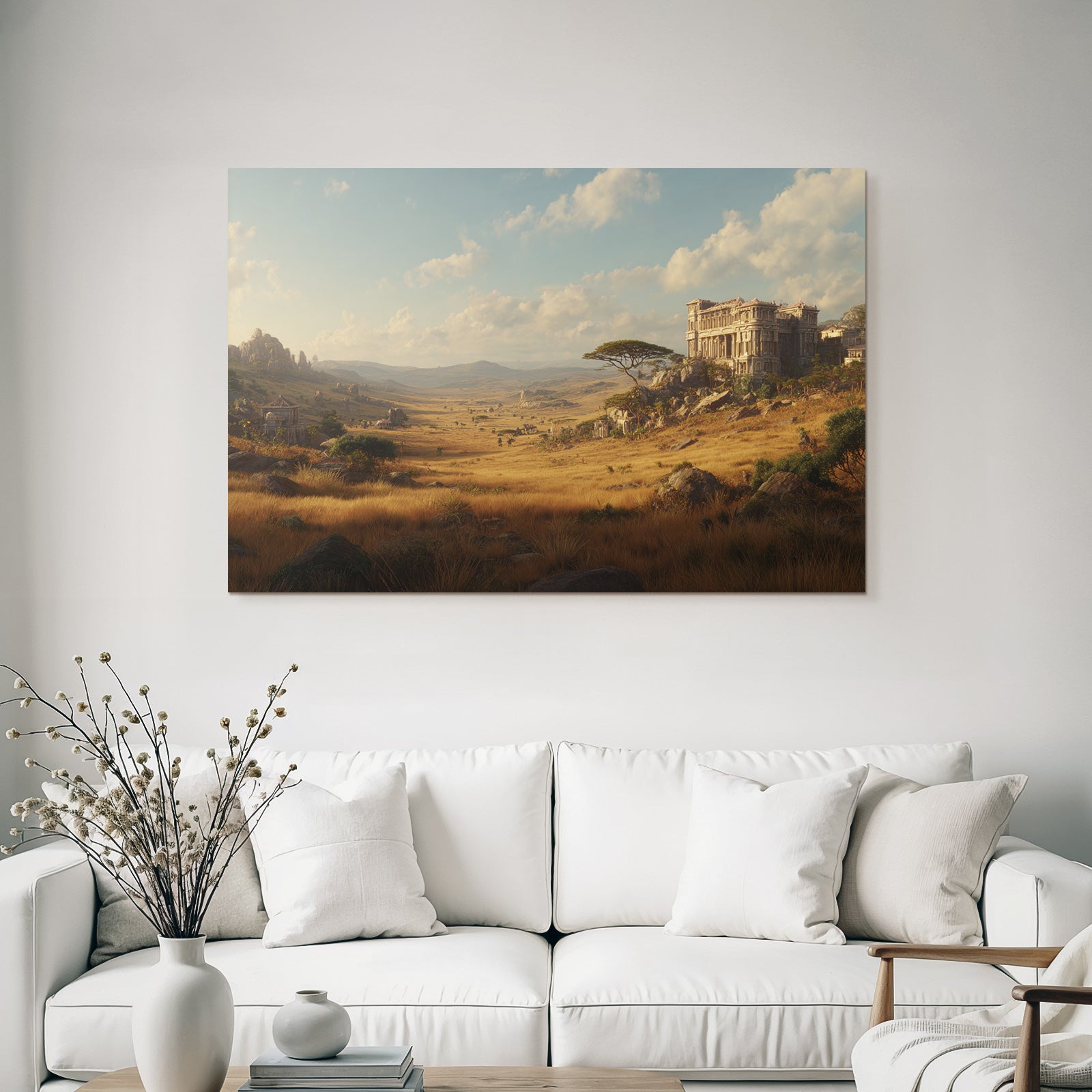 Deserts Picturesque landscapes Golden grass Rock formations Ornamental architecture