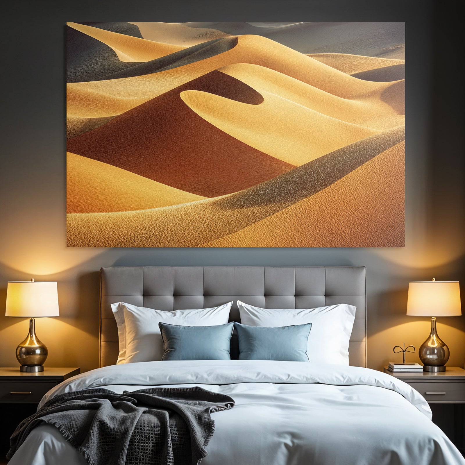 Desert Sand Dunes Closeup Golden Colors Textures