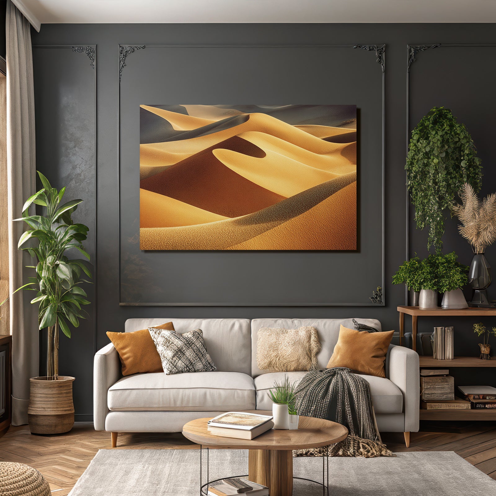 Desert Sand Dunes Closeup Golden Colors Textures