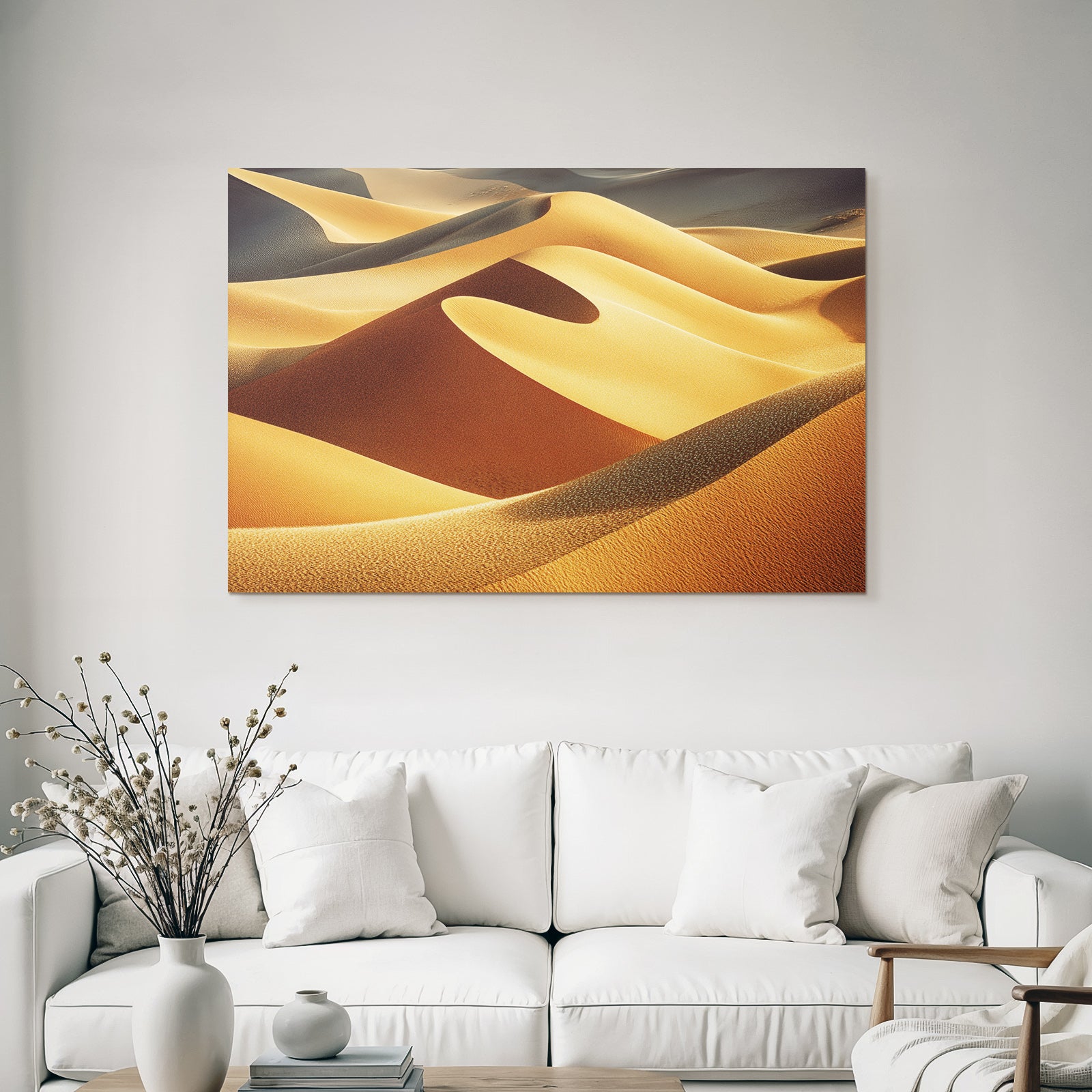 Desert Sand Dunes Closeup Golden Colors Textures