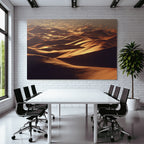 Desert Sand Dunes Landscape Warm Light Texture And Contours
