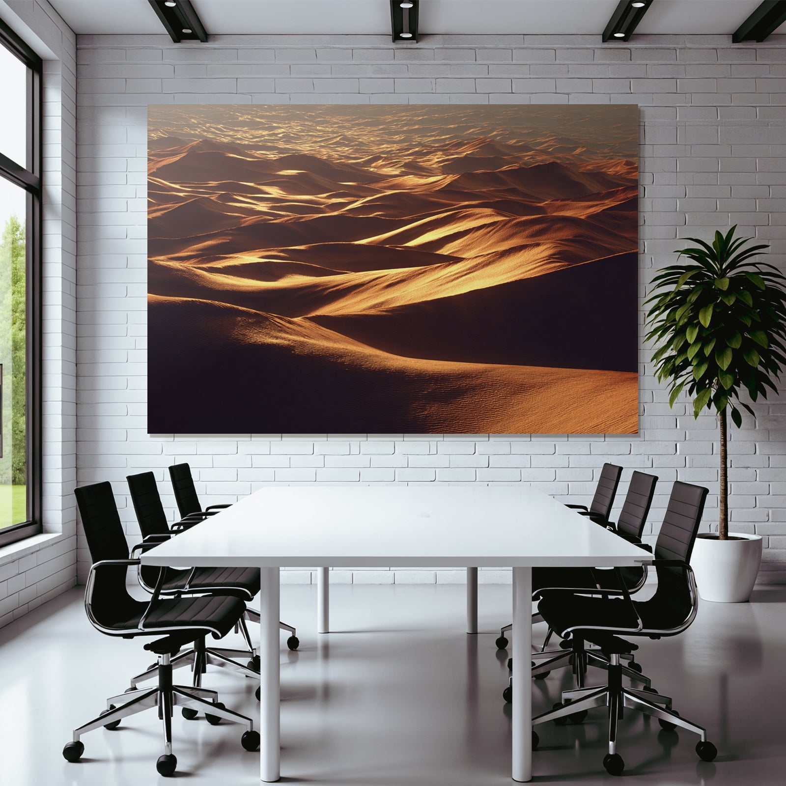 Desert Sand Dunes Landscape Warm Light Texture And Contours