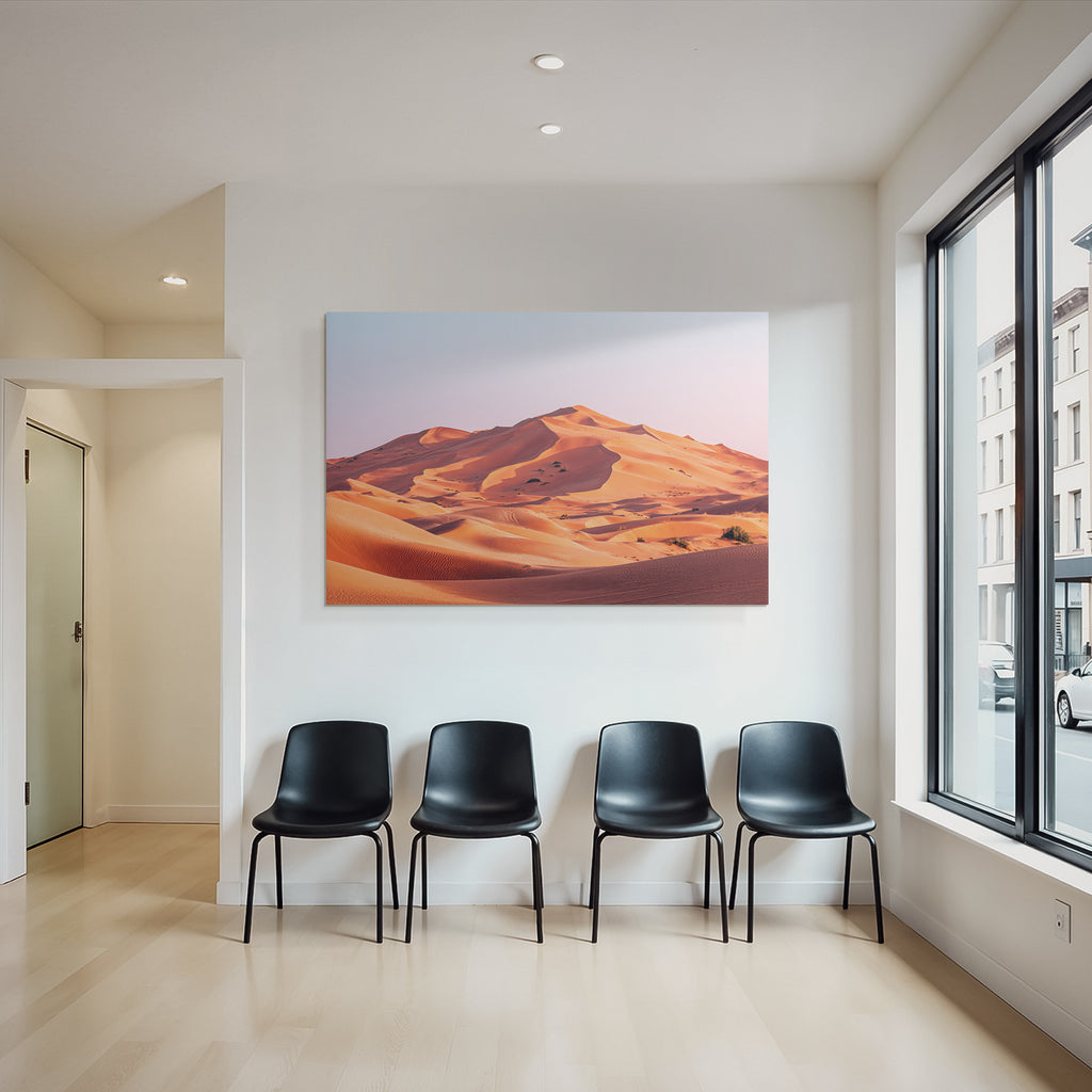 Desert sand dune landscape at sunrise or sunset