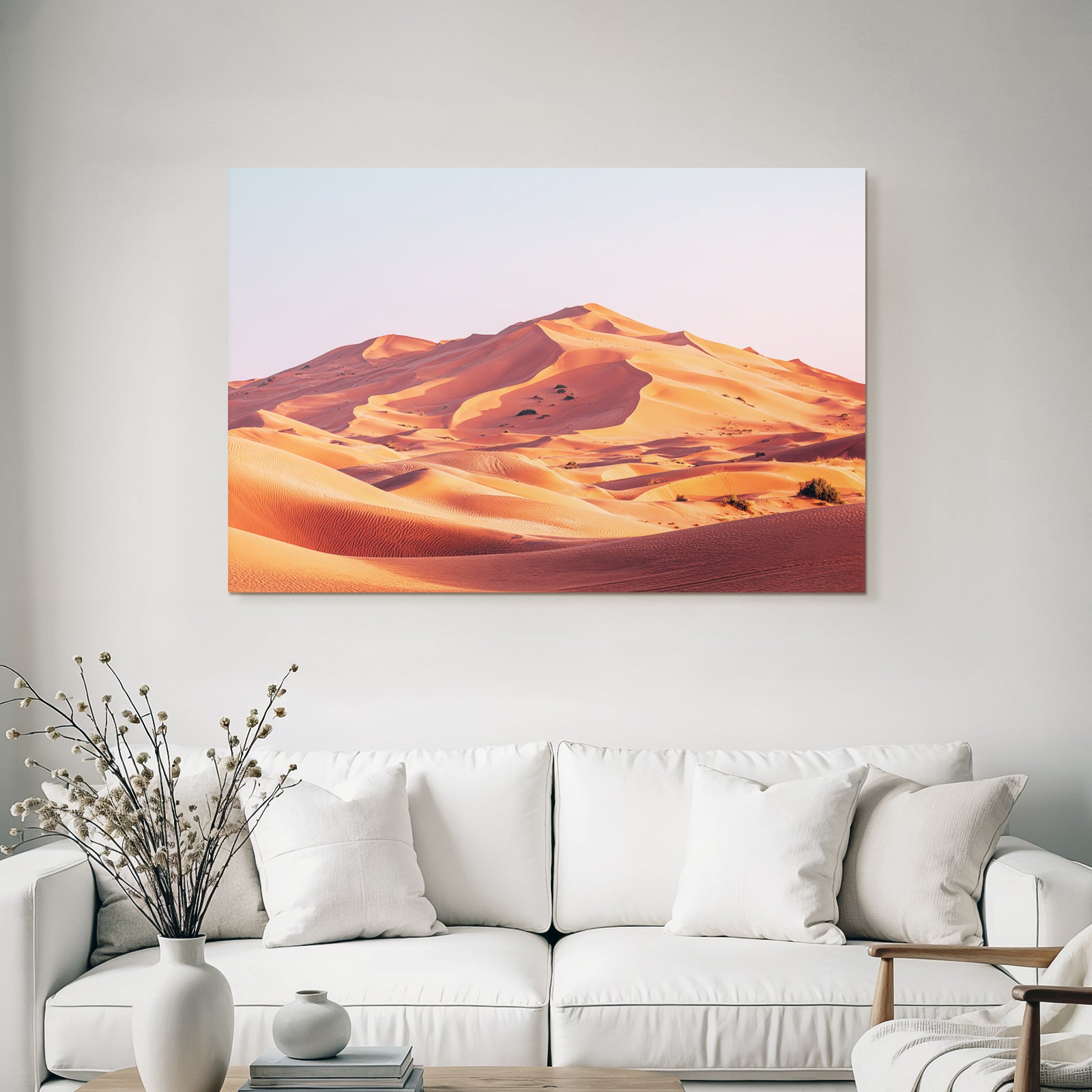 Desert sand dune landscape at sunrise or sunset