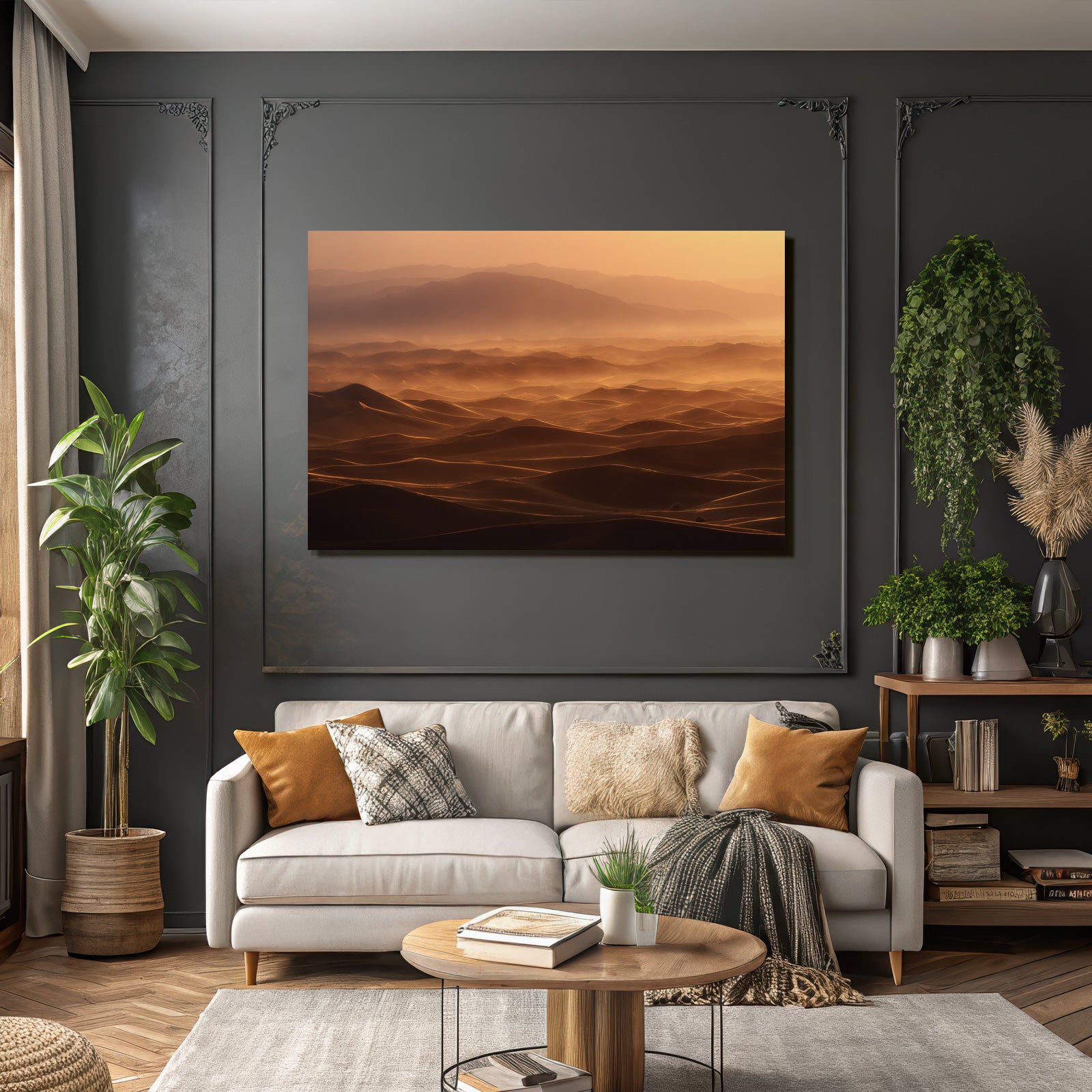 Desert sand dune landscape at sunset