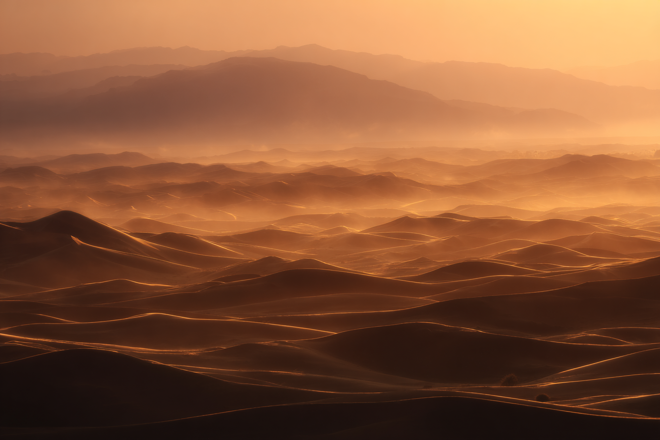 Wüsten Sanddünenlandschaft Im Sonnenuntergang | Wuesten und Savanne | Landschaften