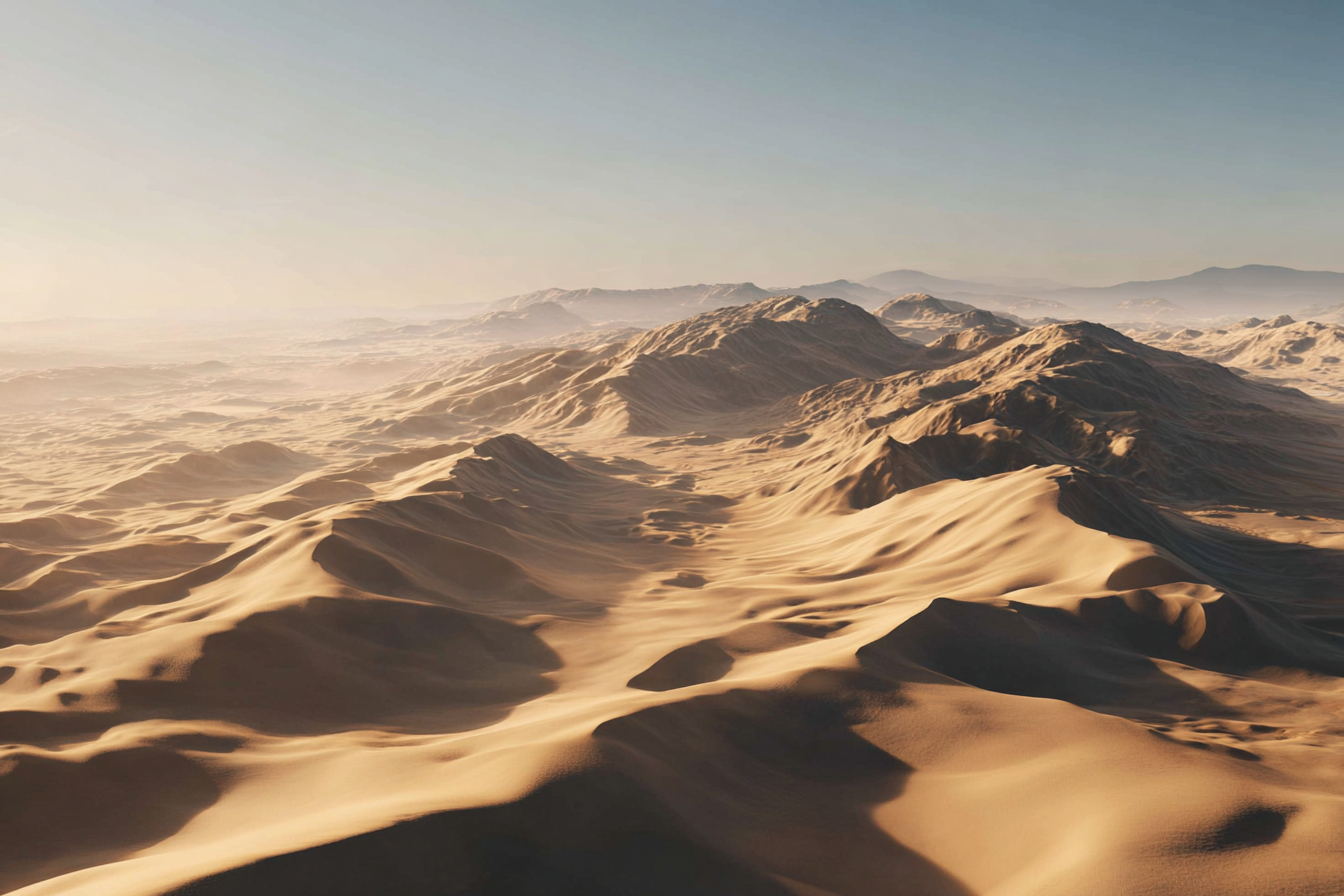 Wüsten Vastes Wüstenlandschaft Mit Sanddünen Unter Blaüm Himmel | Wuesten und Savanne | Landschaften